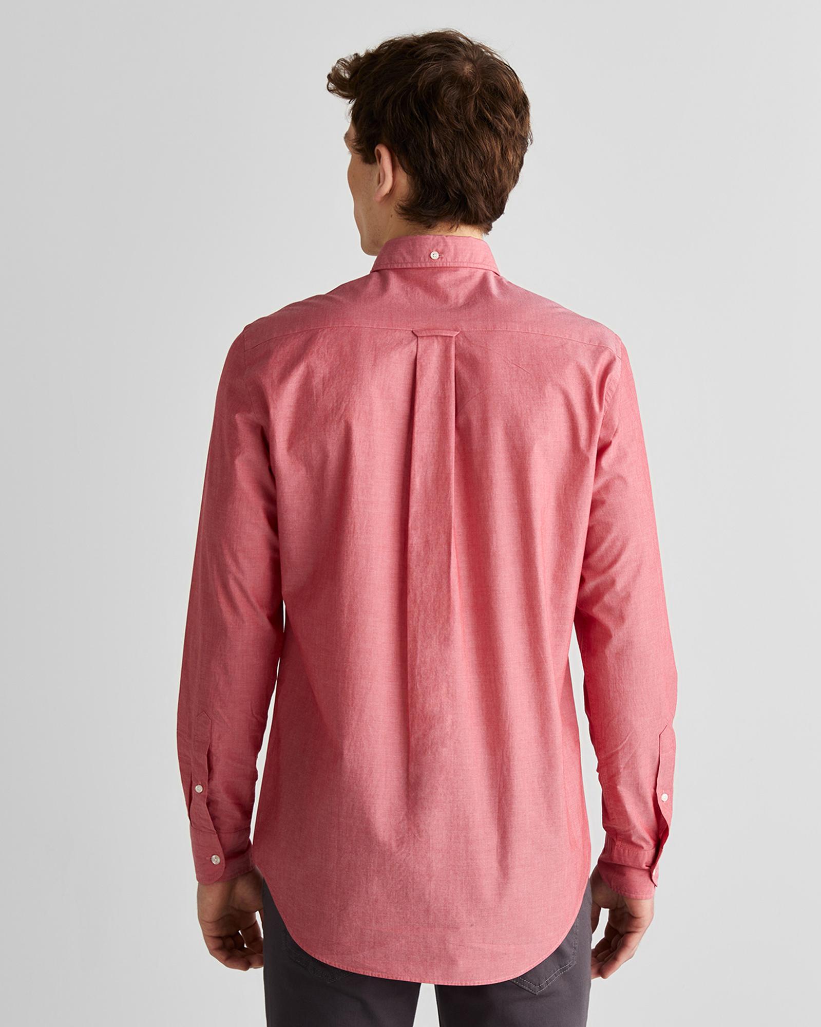 GANT Erkek Kırmızı Regular Fit Düğmeli Yaka Poplin Gömlek