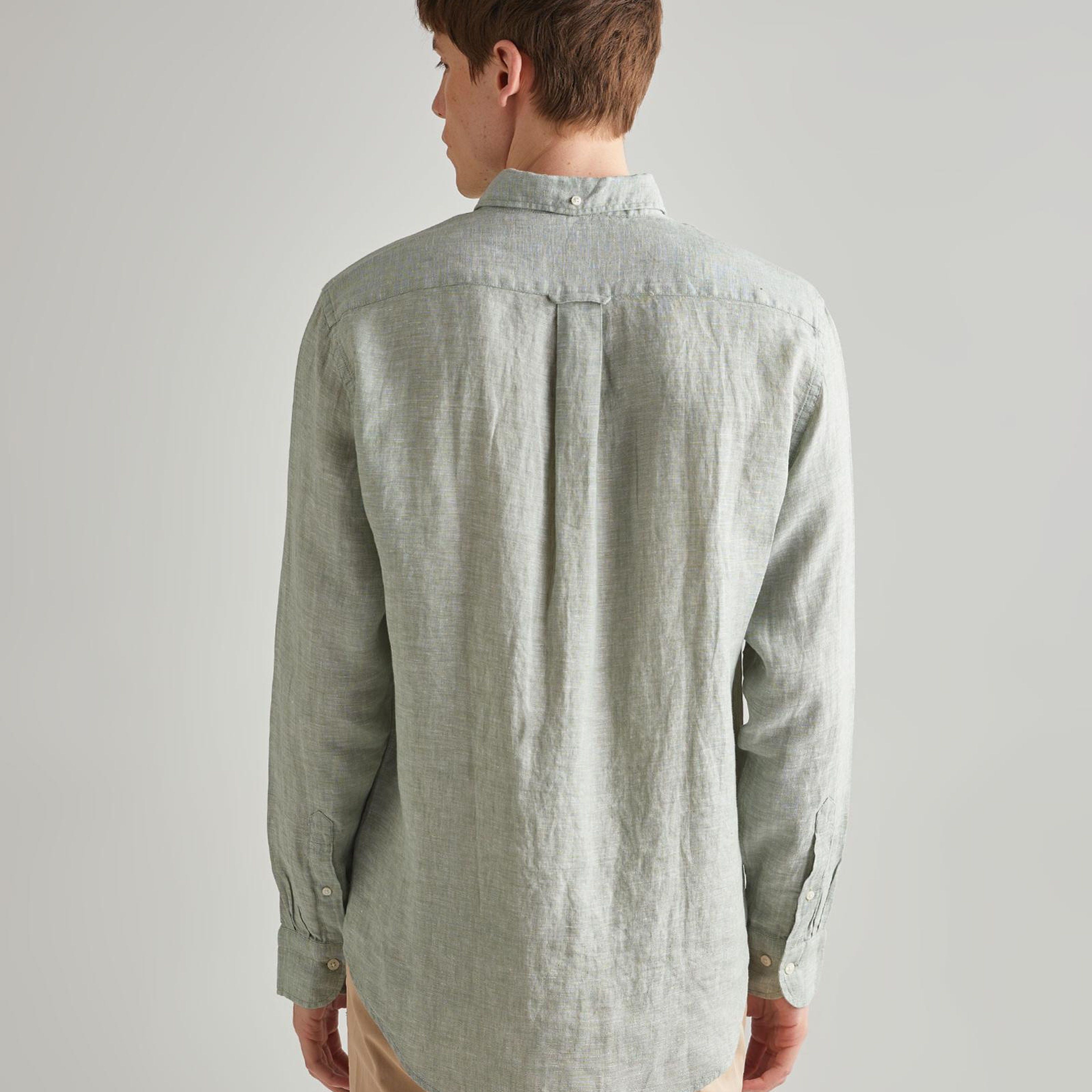 GANT Erkek Yeşil Regular Fit Keten Gömlek