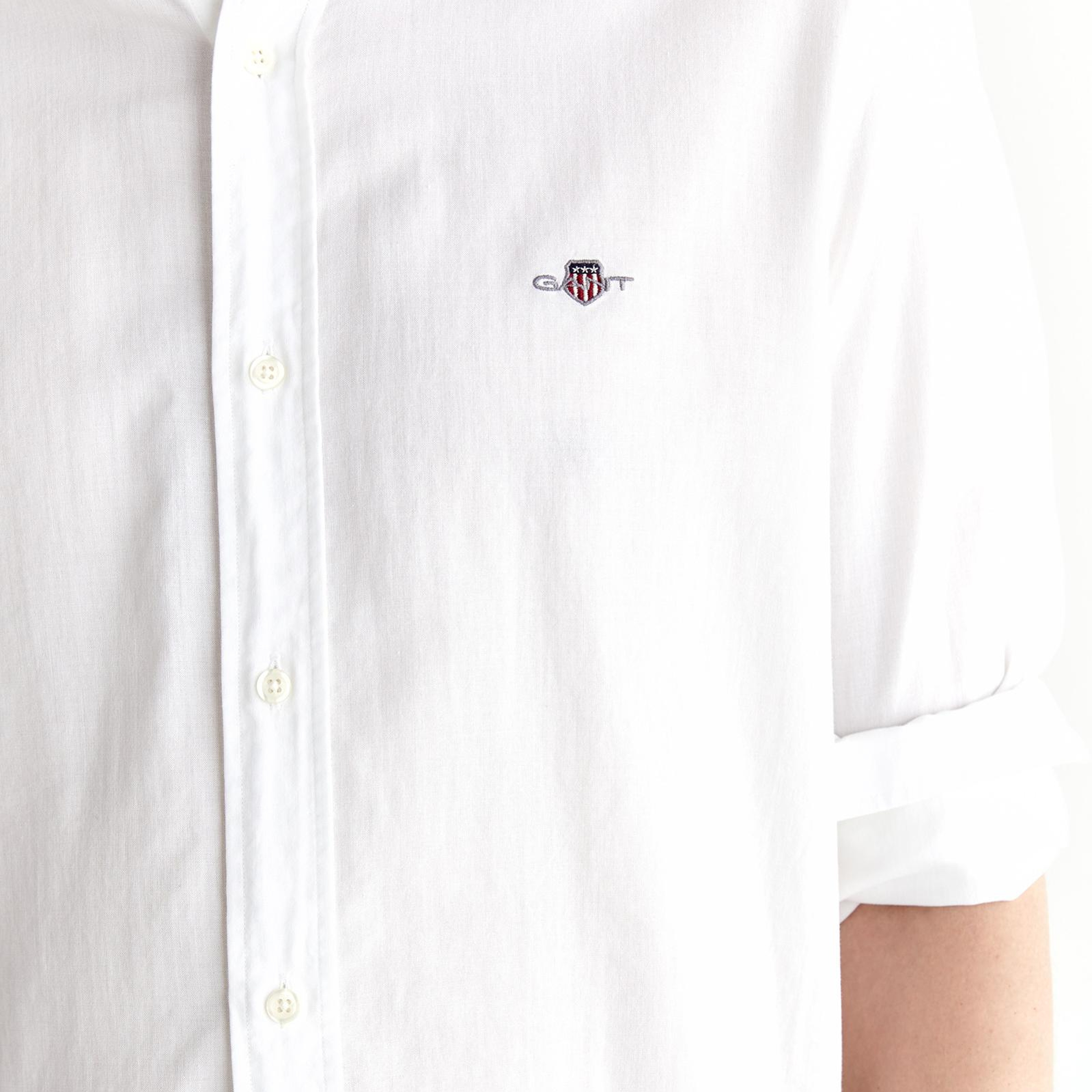 GANT Erkek Beyaz Düğmeli Yaka Logolu Gömlek