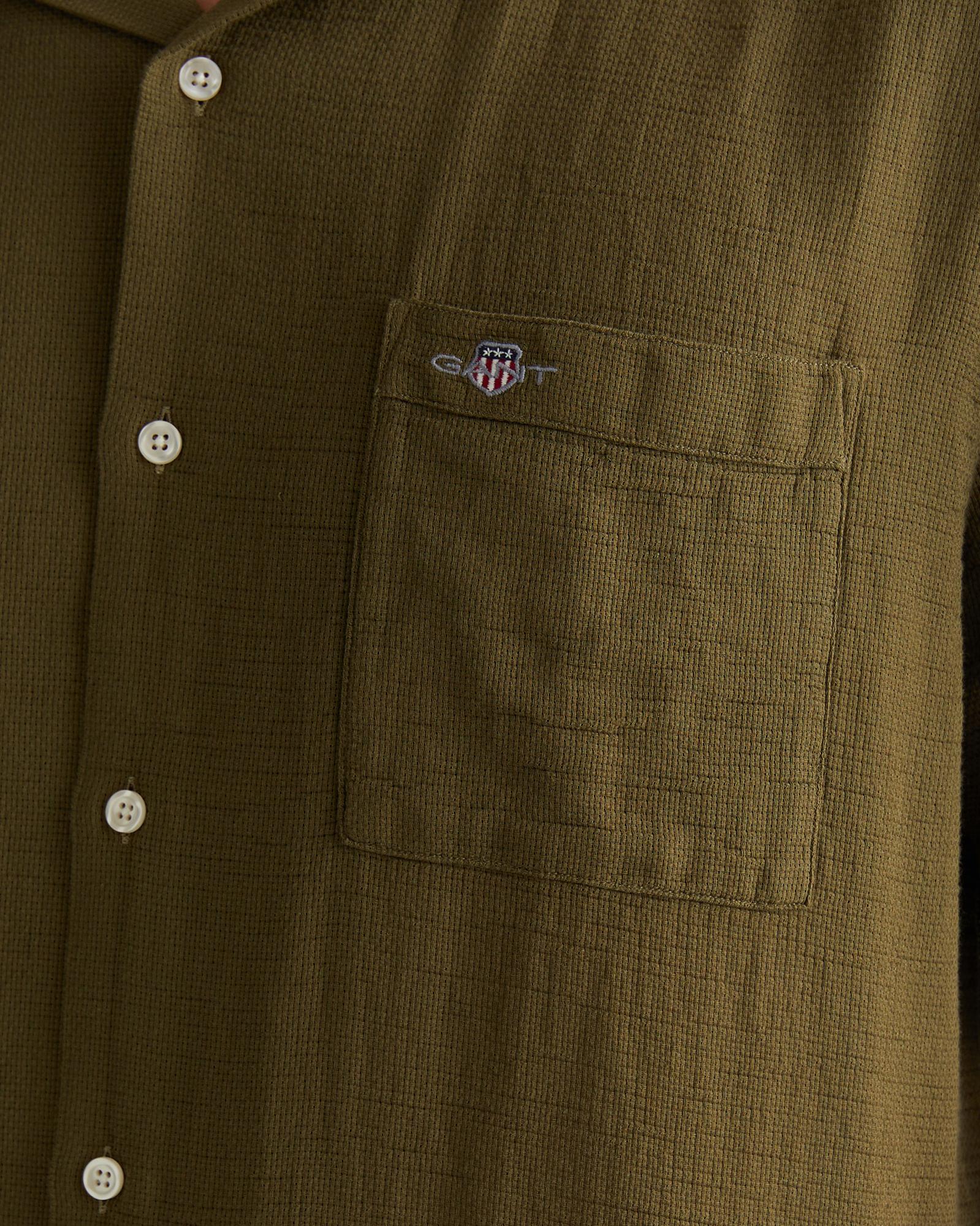 GANT Erkek Yeşil Regular Fit Klasik Yaka Gömlek