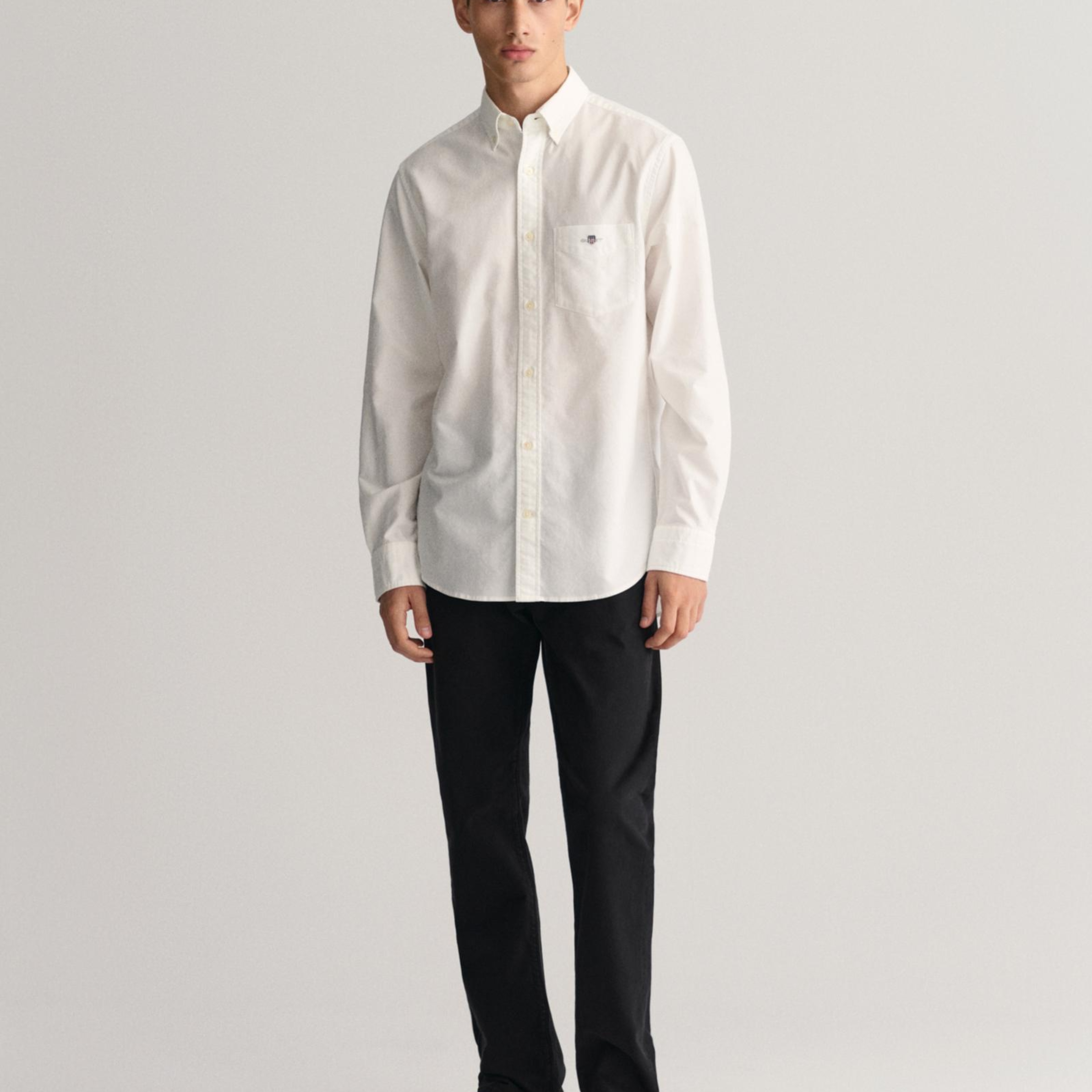 GANT Erkek Beyaz Regular Fit Logolu Gömlek