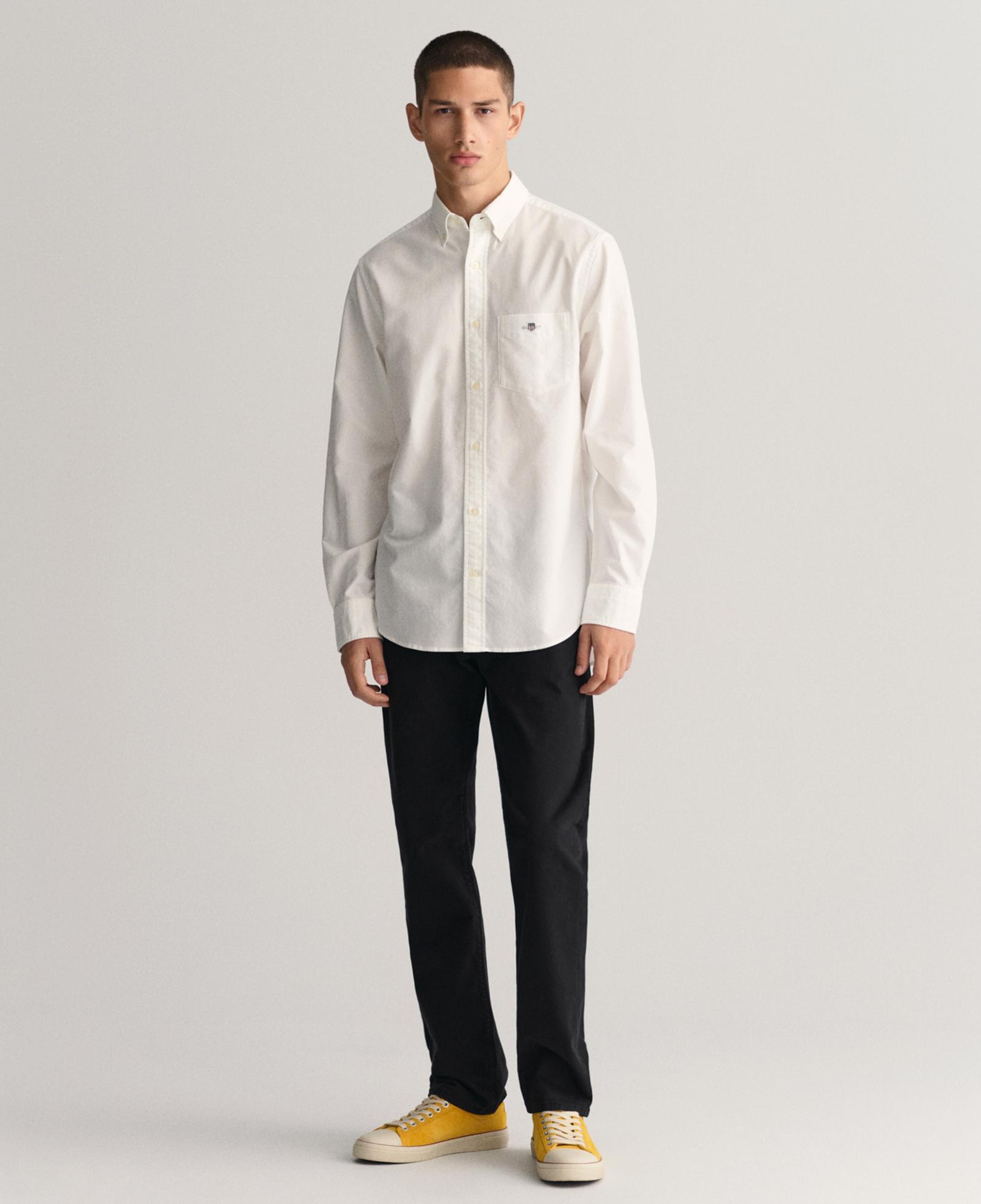 GANT Erkek Beyaz Regular Fit Logolu Gömlek