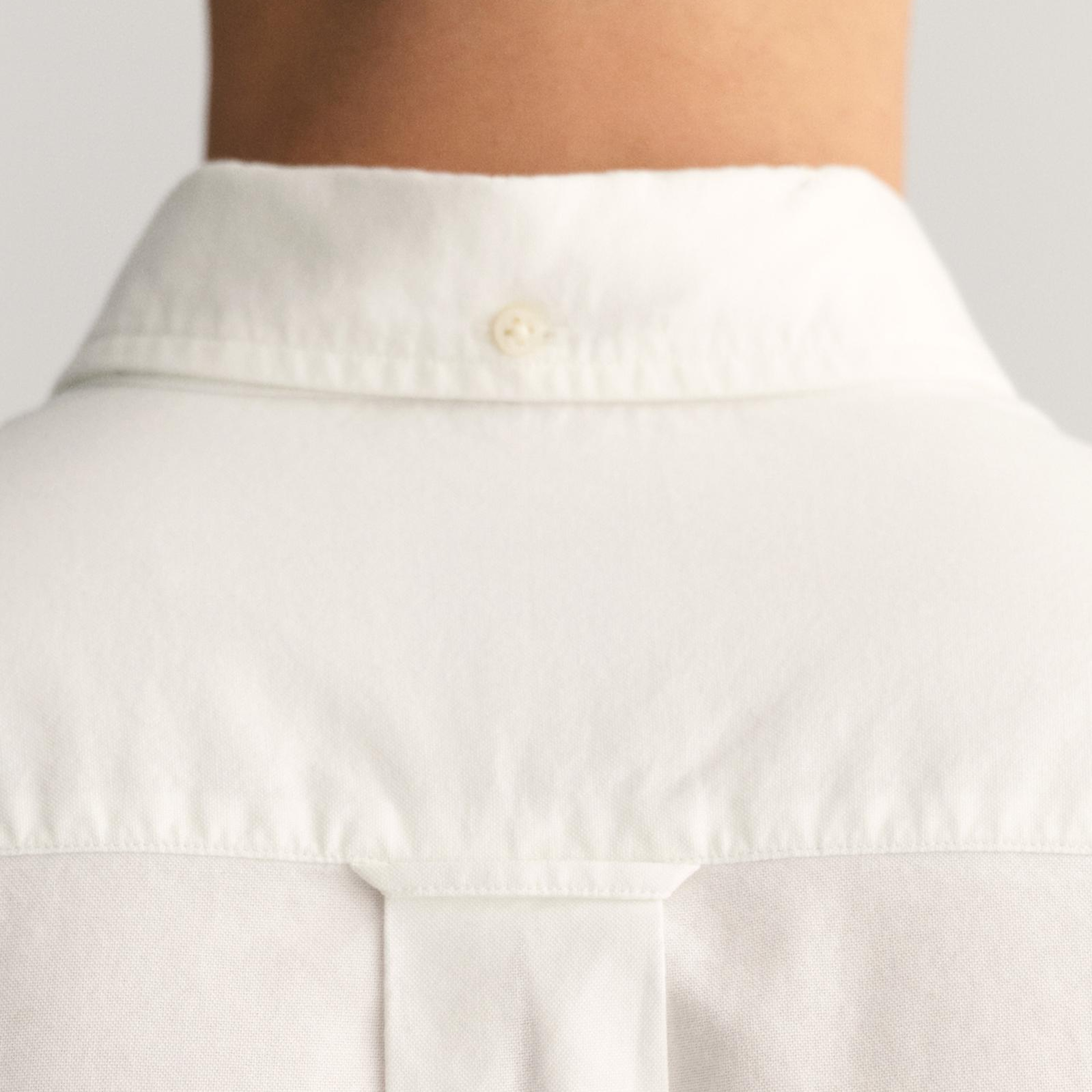 GANT Erkek Beyaz Regular Fit Logolu Gömlek