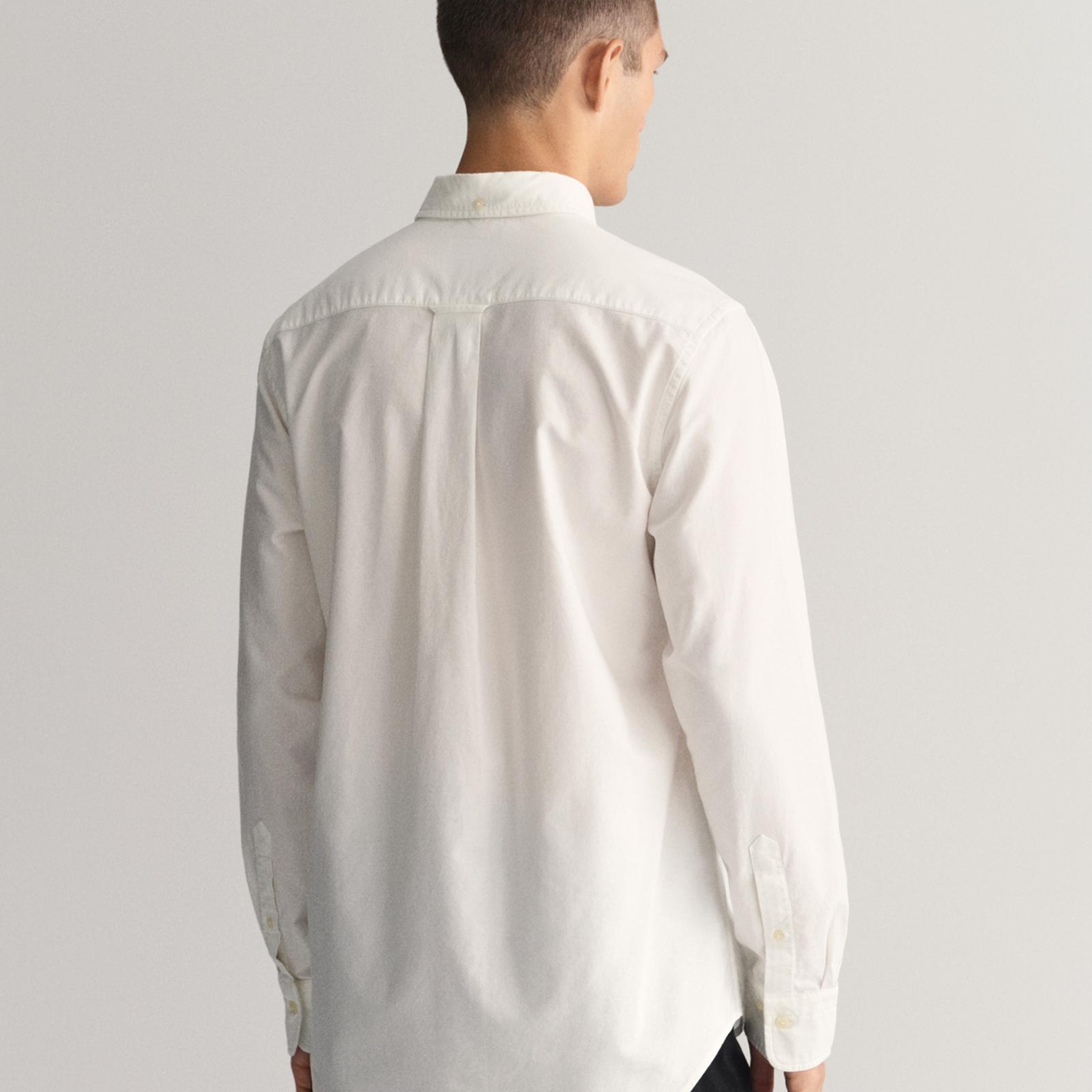 GANT Erkek Beyaz Regular Fit Logolu Gömlek
