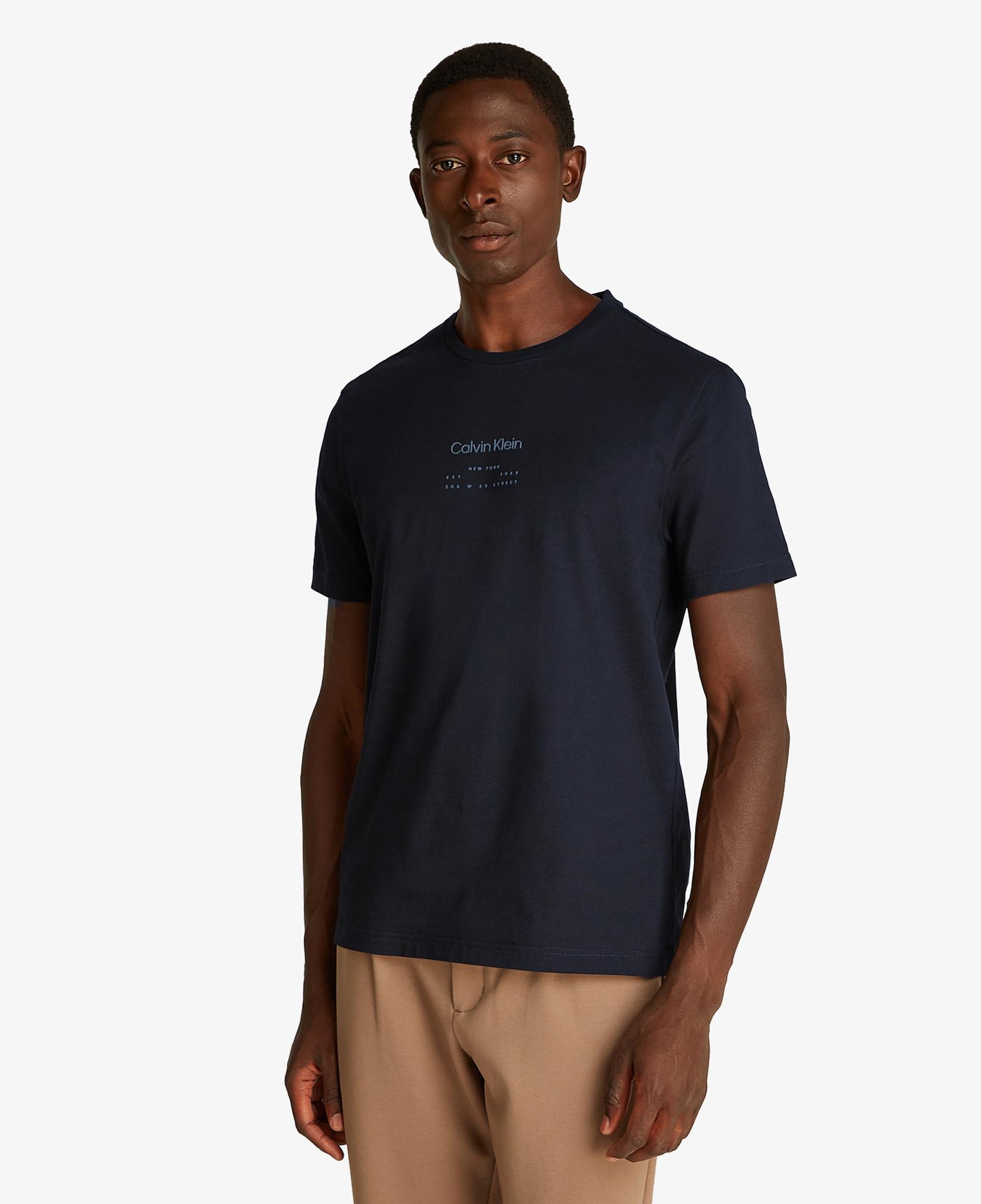 Calvin Klein Raised Editorial Logo Erkek Siyah T-Shirt