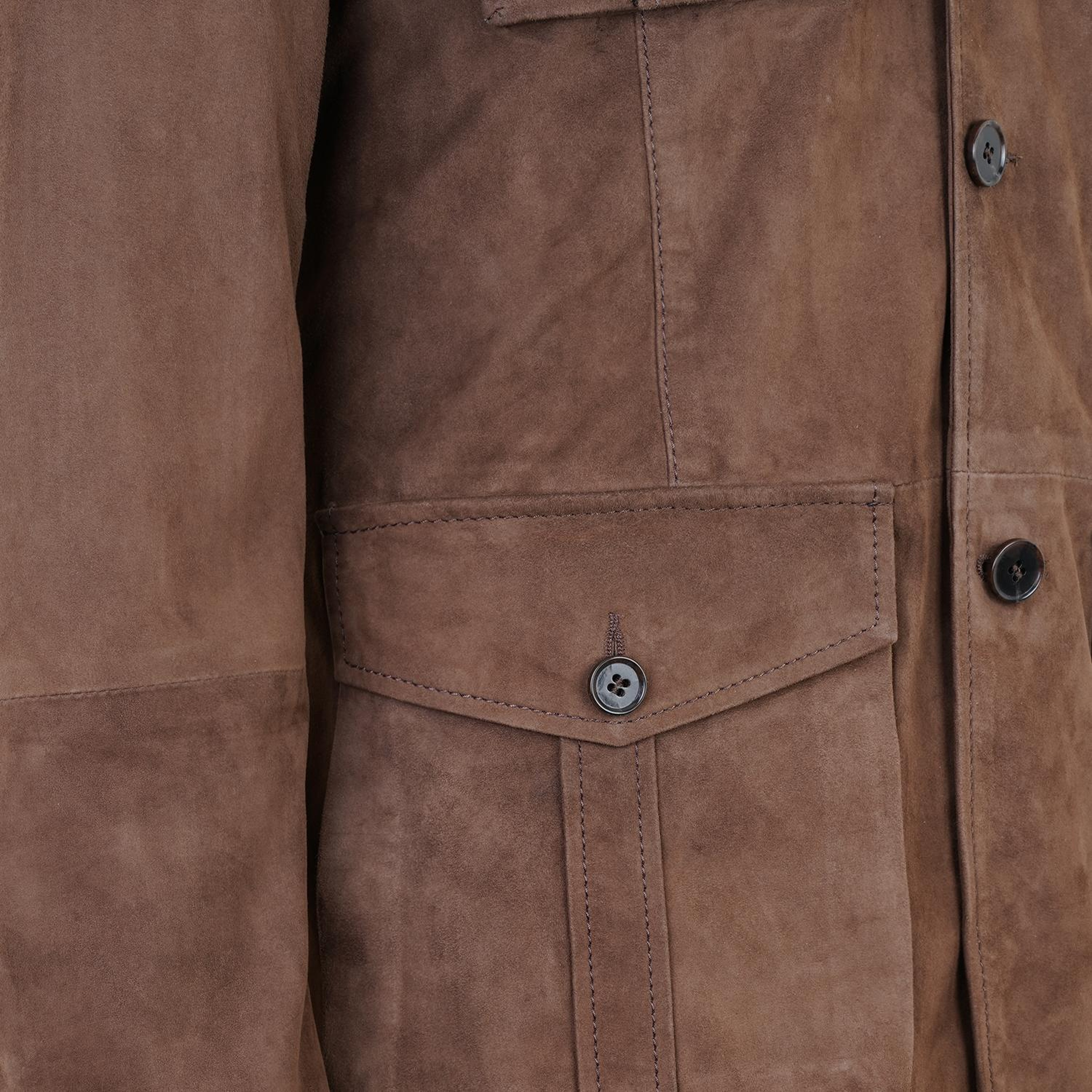 Antonin Kahve Erkek Süet Deri Safari Ceket