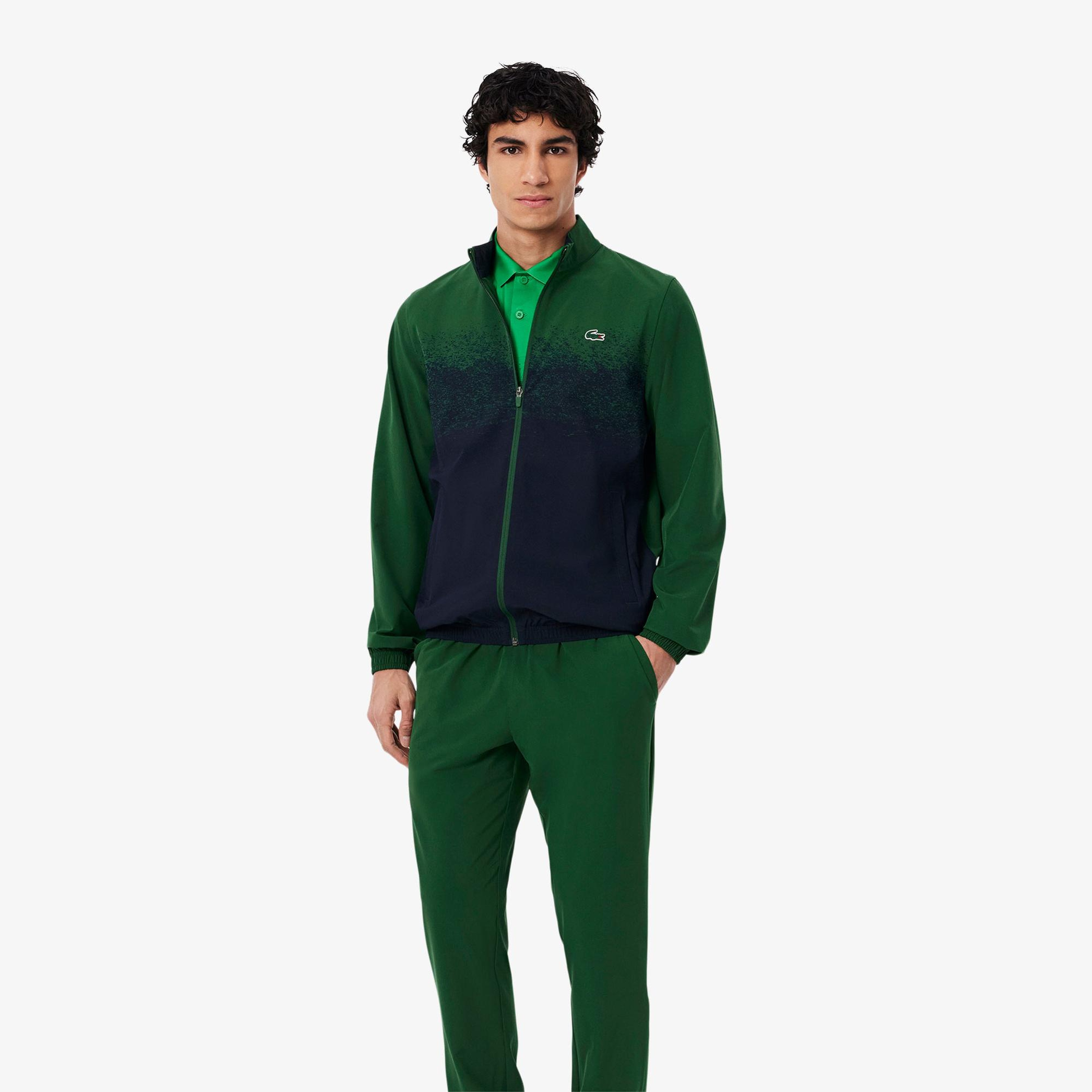 Lacoste Erkek Regular Fit Fermuarlı Renk Bloklu Yeşil Eşofman Takımı