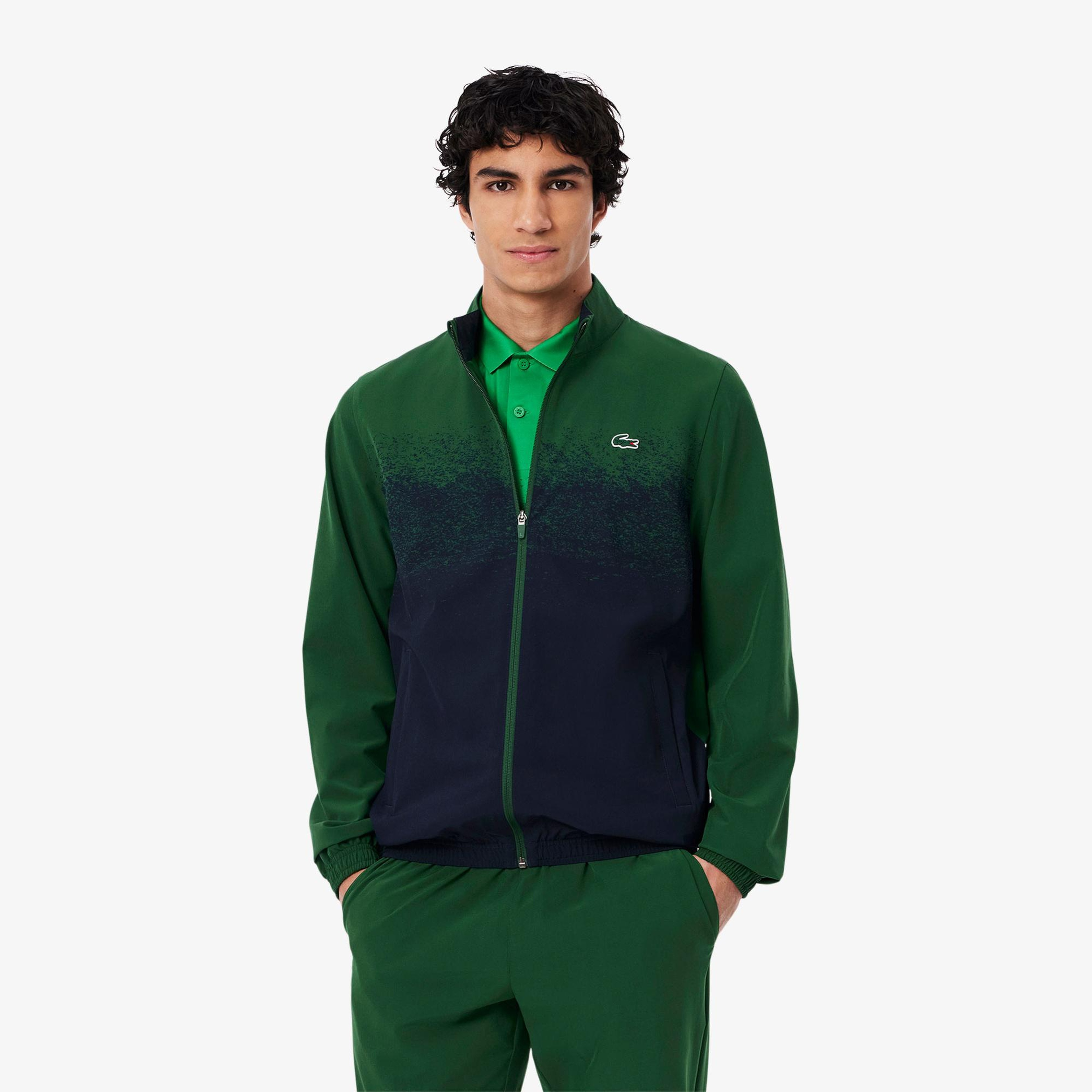 Lacoste Erkek Regular Fit Fermuarlı Renk Bloklu Yeşil Eşofman Takımı