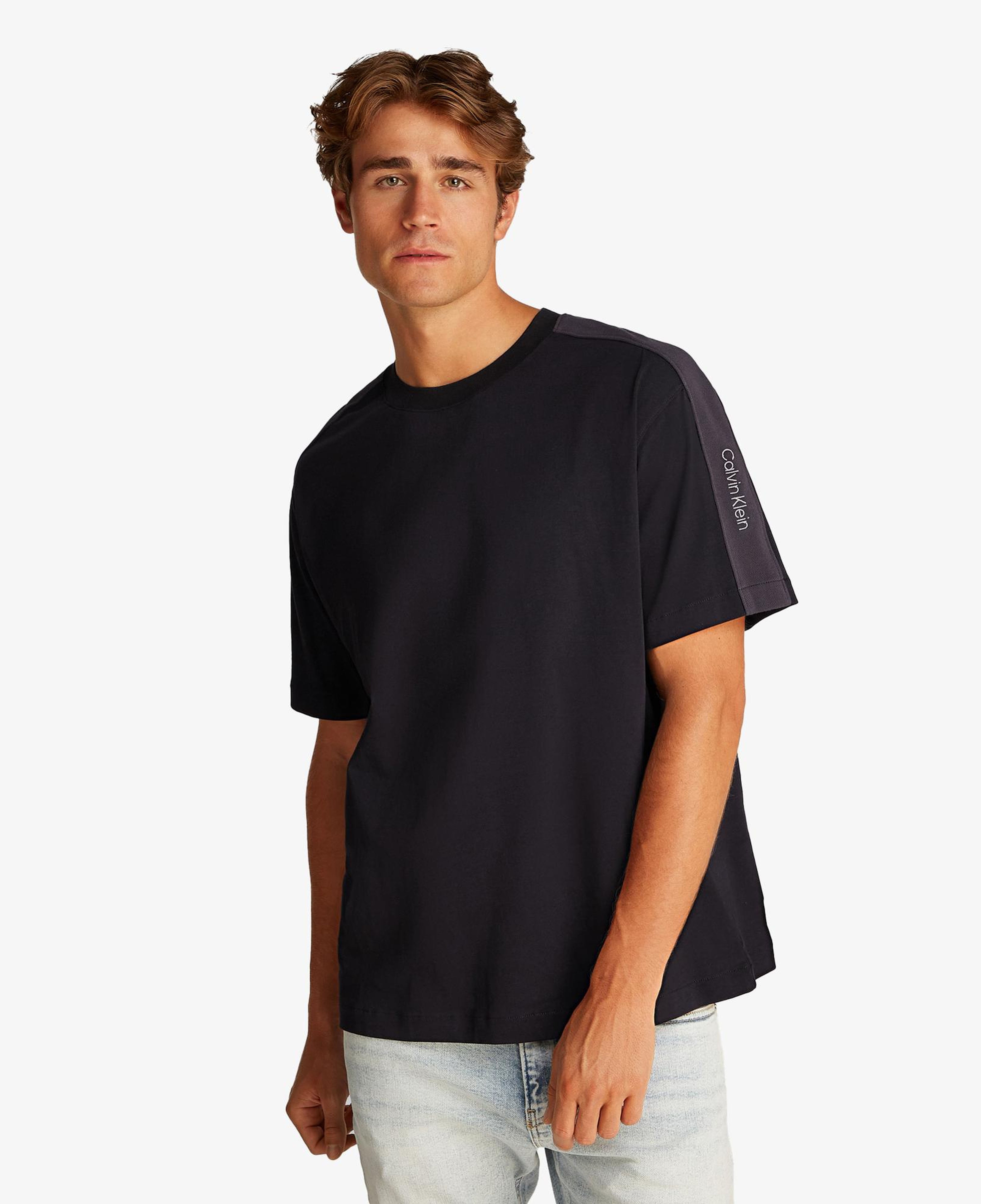 Calvin Klein Logo Tape Erkek Siyah T-Shirt