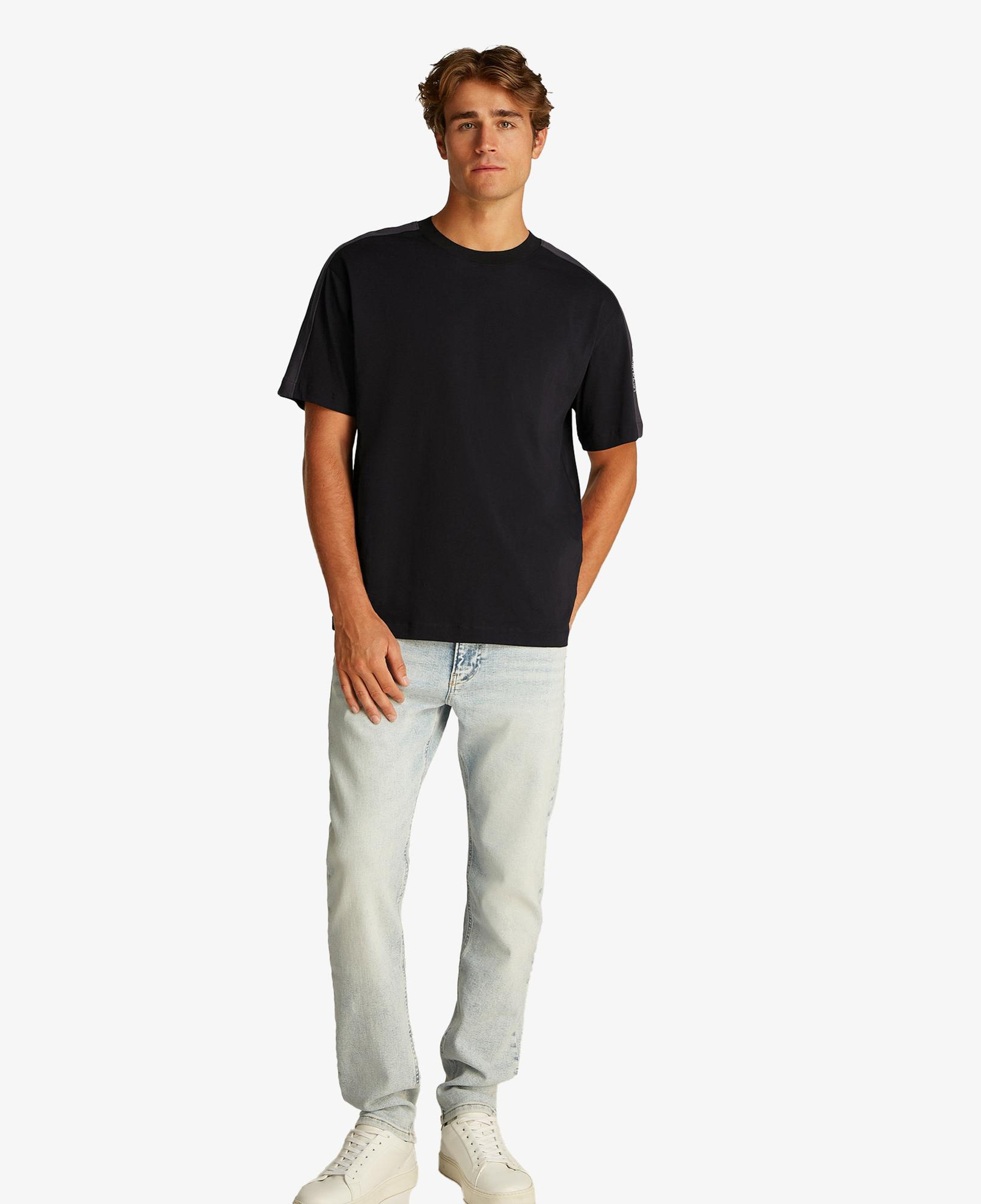 Calvin Klein Logo Tape Erkek Siyah T-Shirt