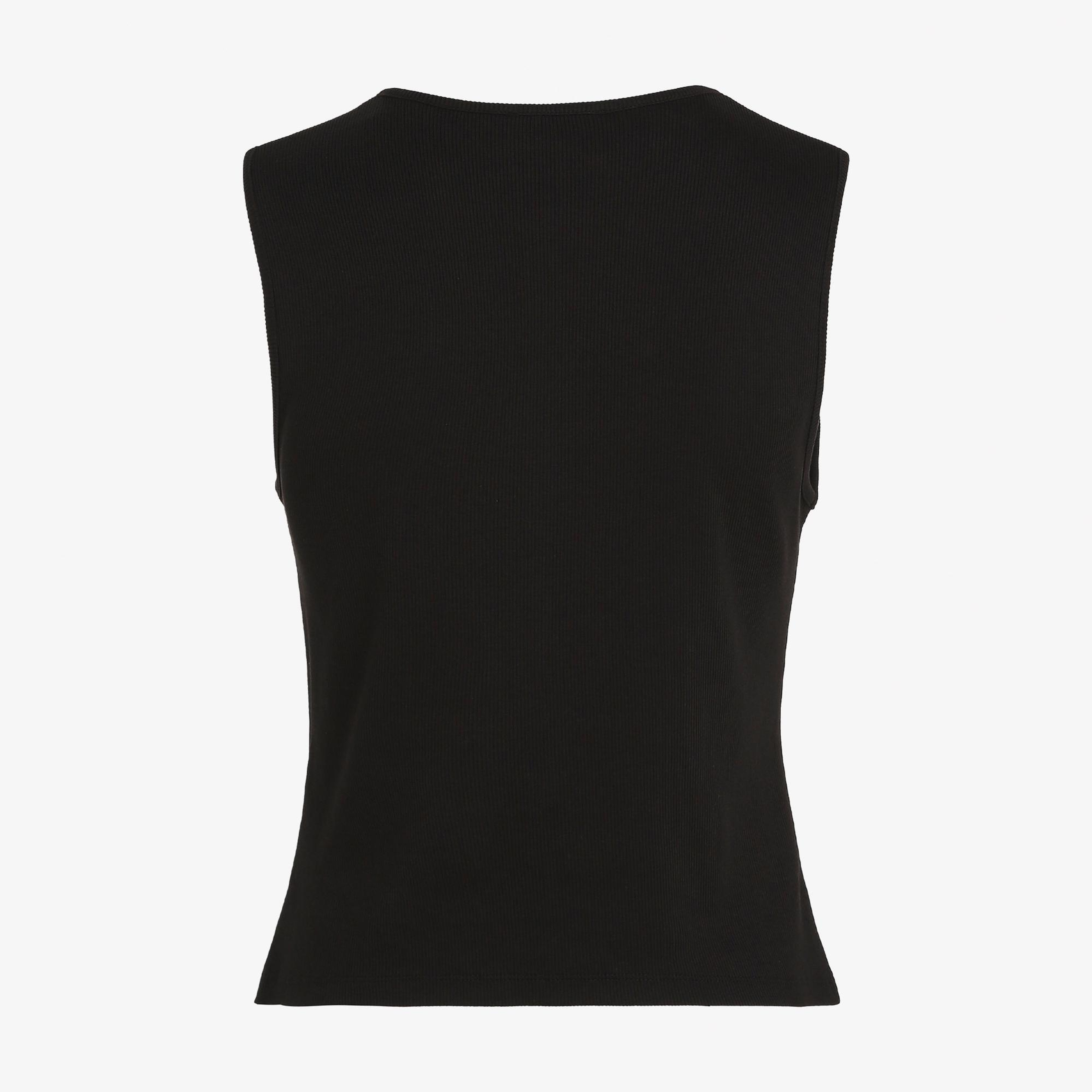 Calvin Klein Kadın Siyah Kolsuz T-Shirt