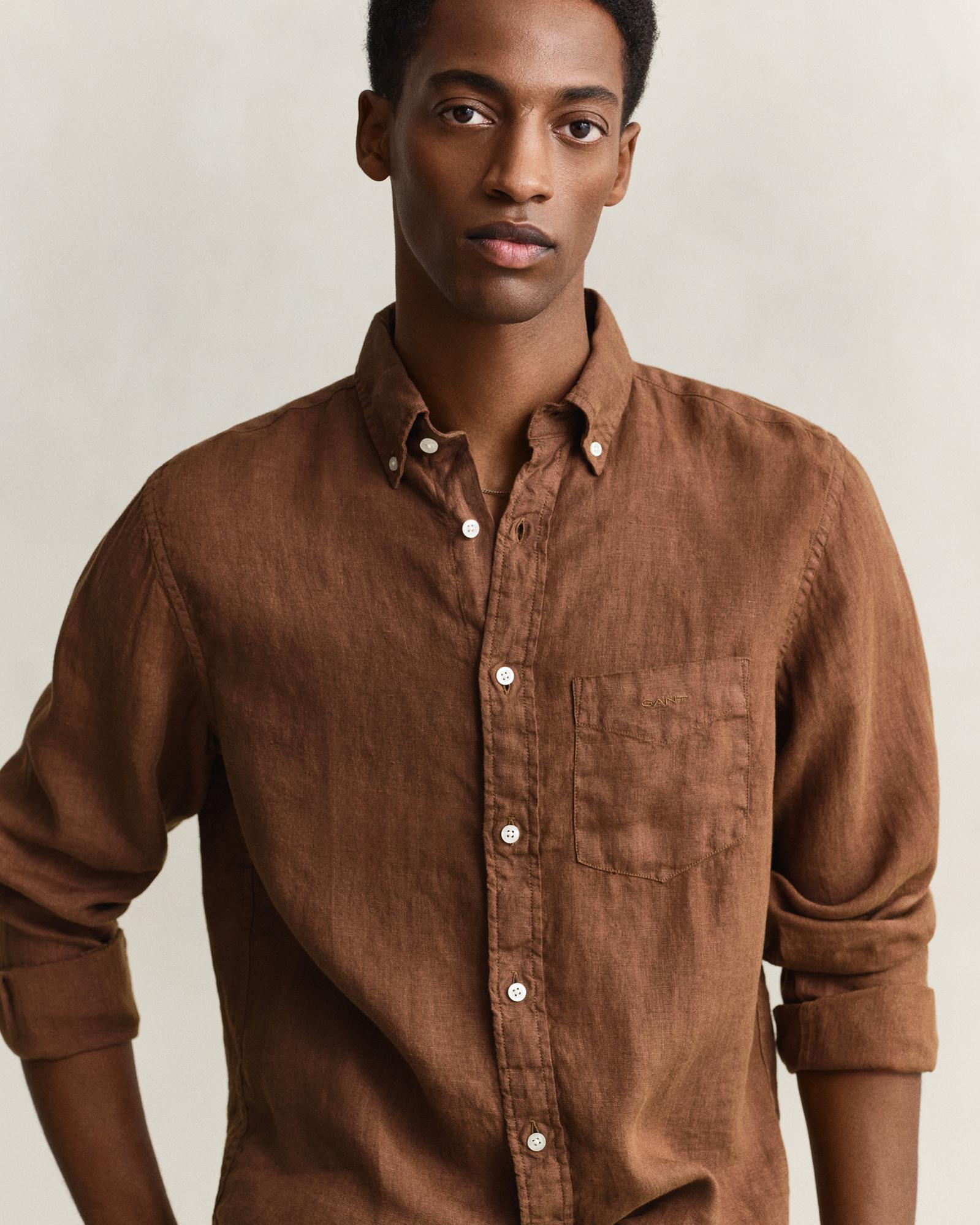 GANT Erkek Kahverengi Regular Fit Gömlek