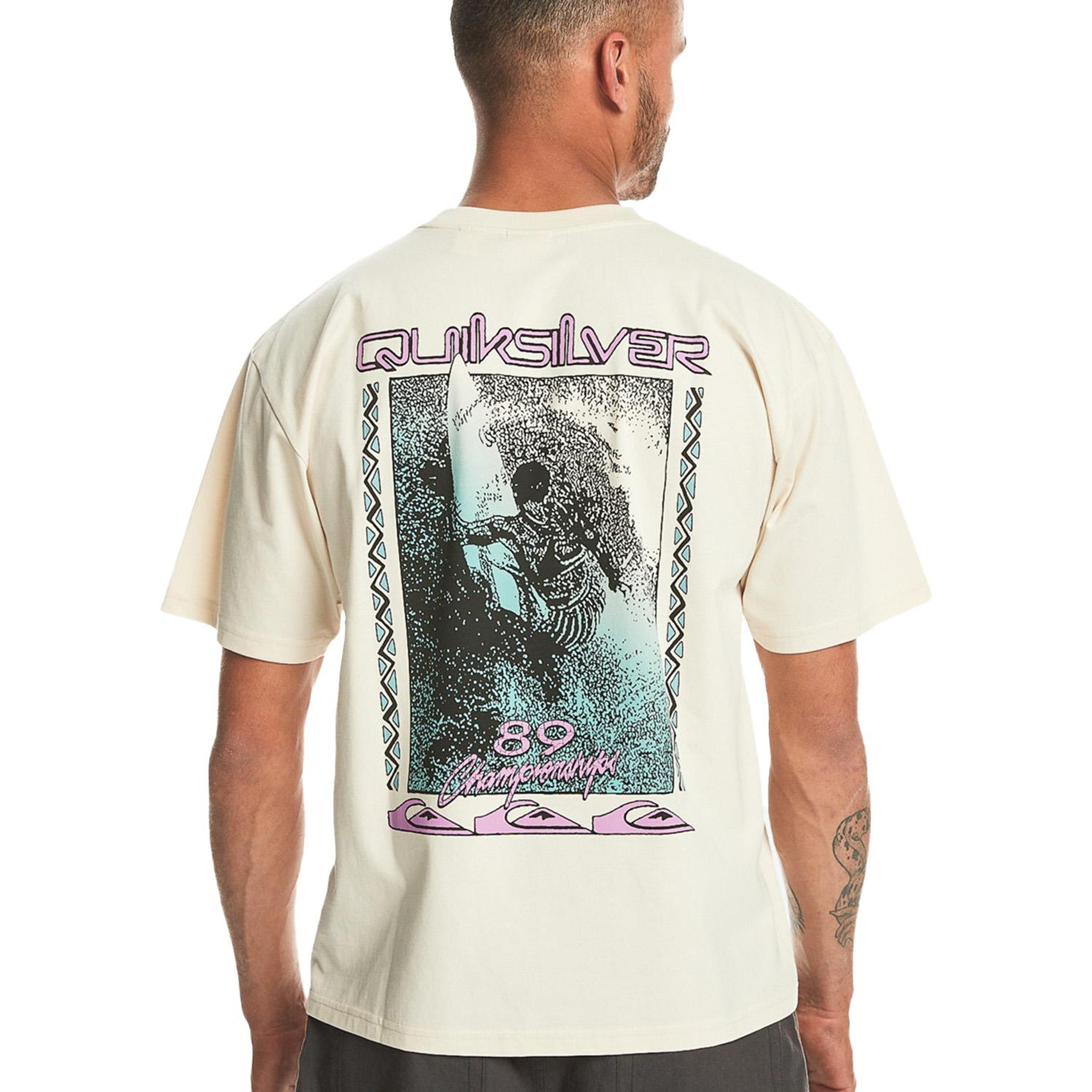 Quiksilver Back Flash Erkek Bej Tişört