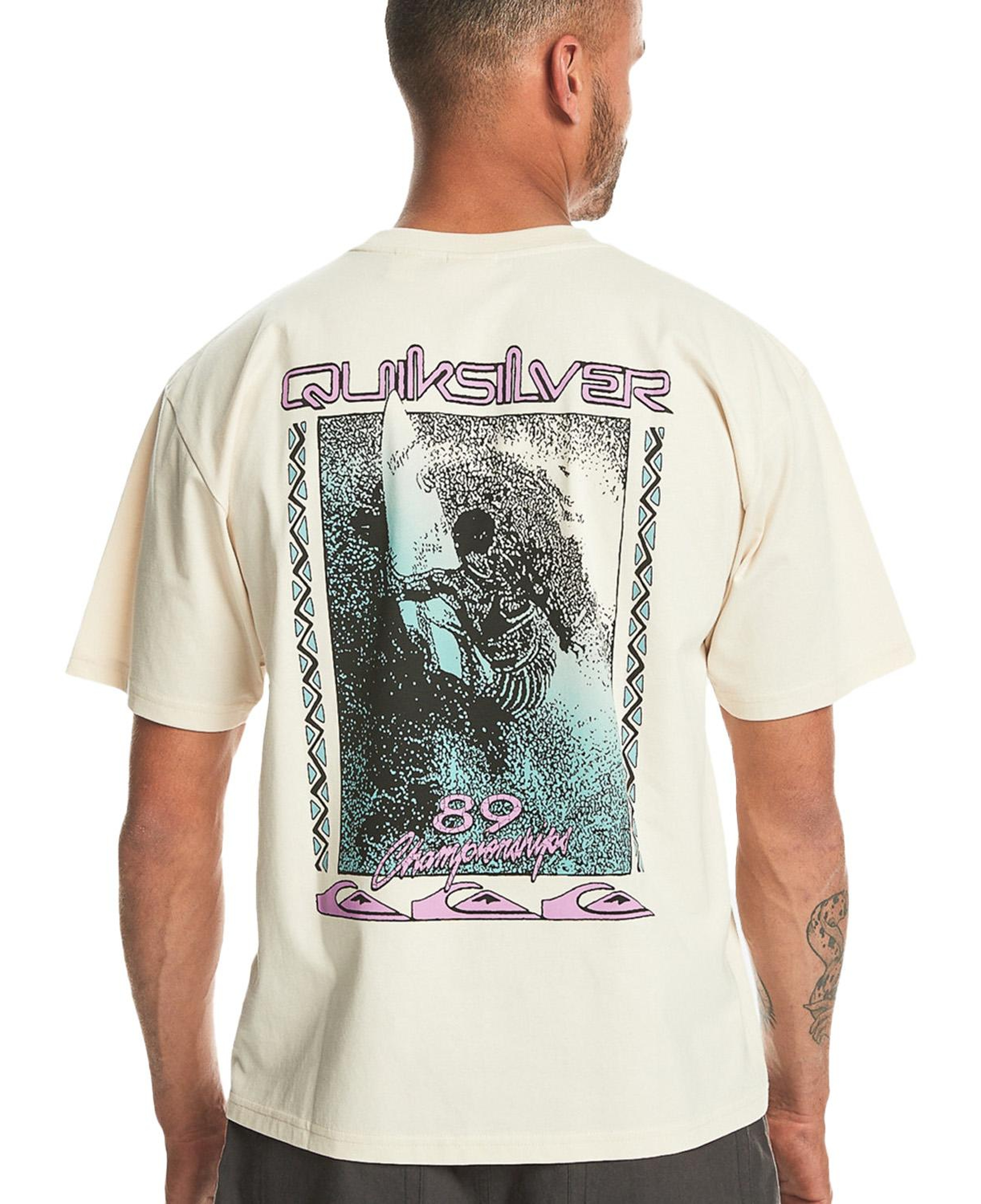 Quiksilver Back Flash Erkek Bej Tişört