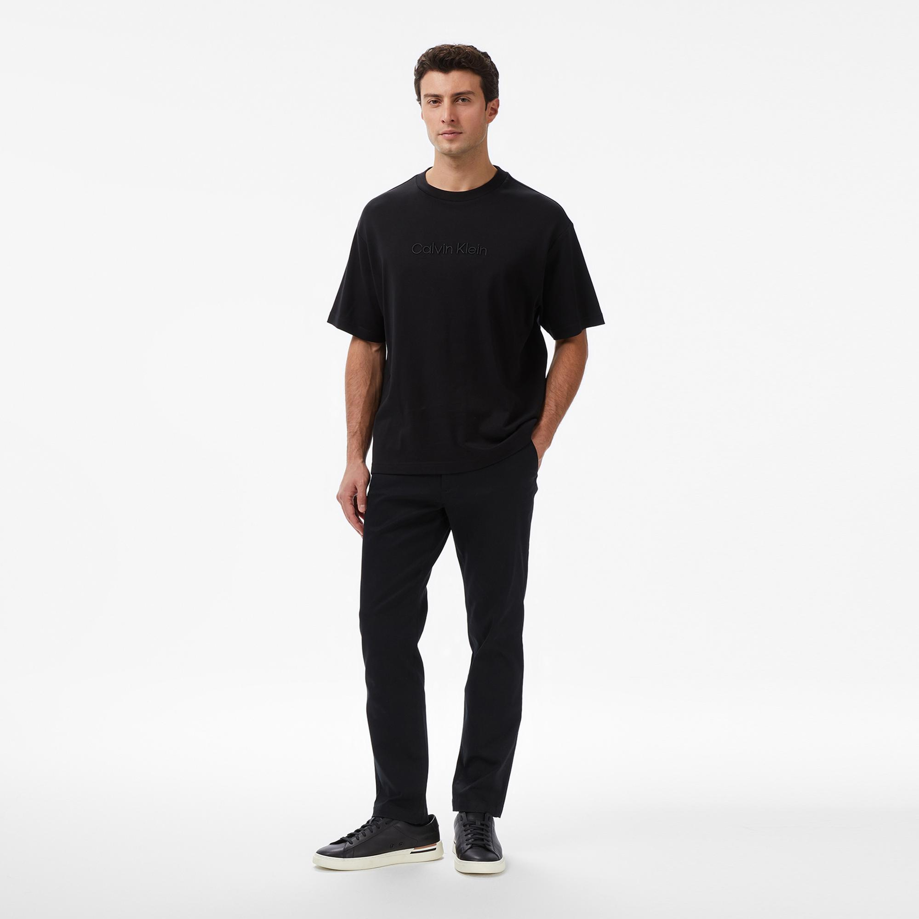 Calvin Klein Slim Cotton Stretch Chino Erkek Siyah Pantolon