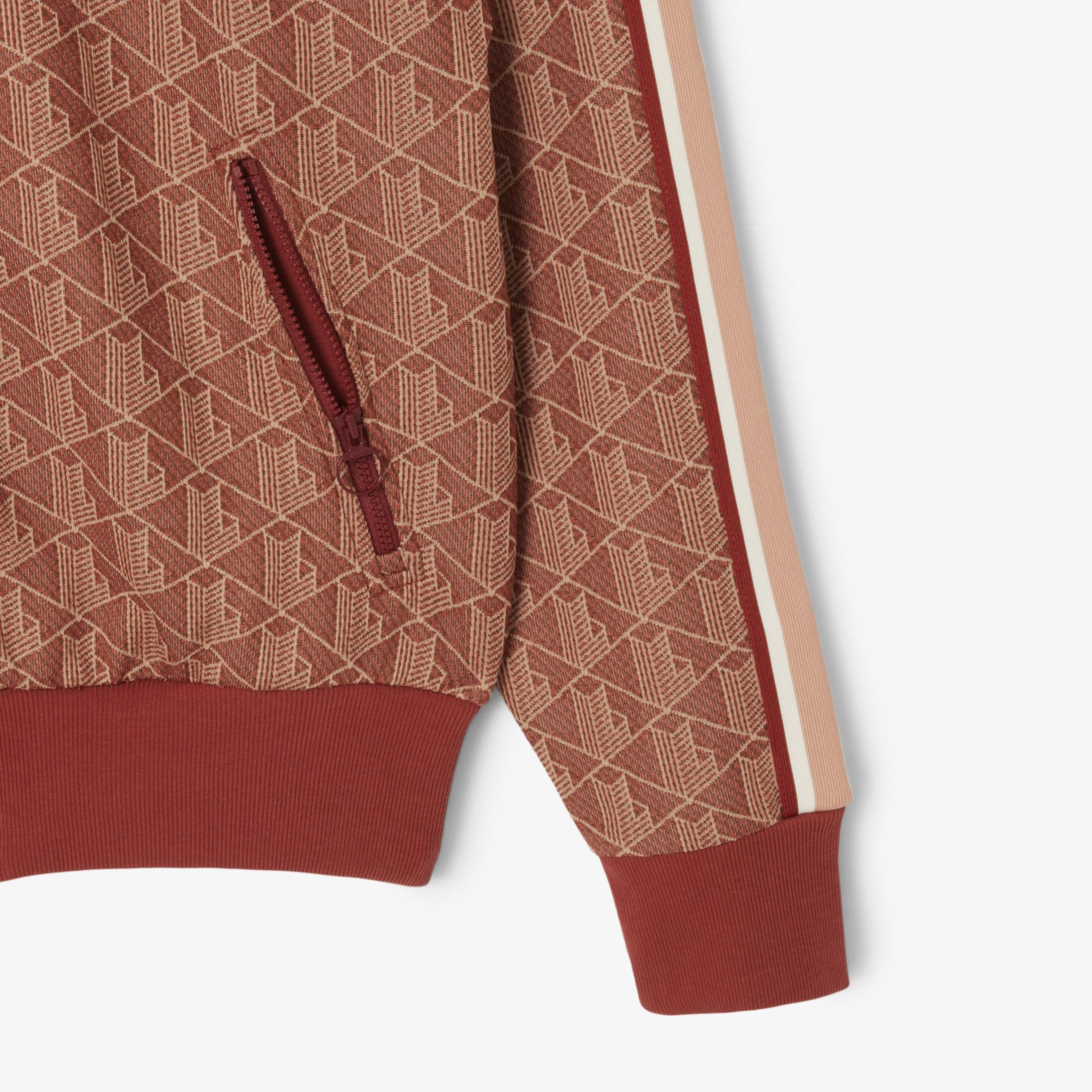 Lacoste Classic Fit Monogram Kadın Kahverengi Sweatshirt