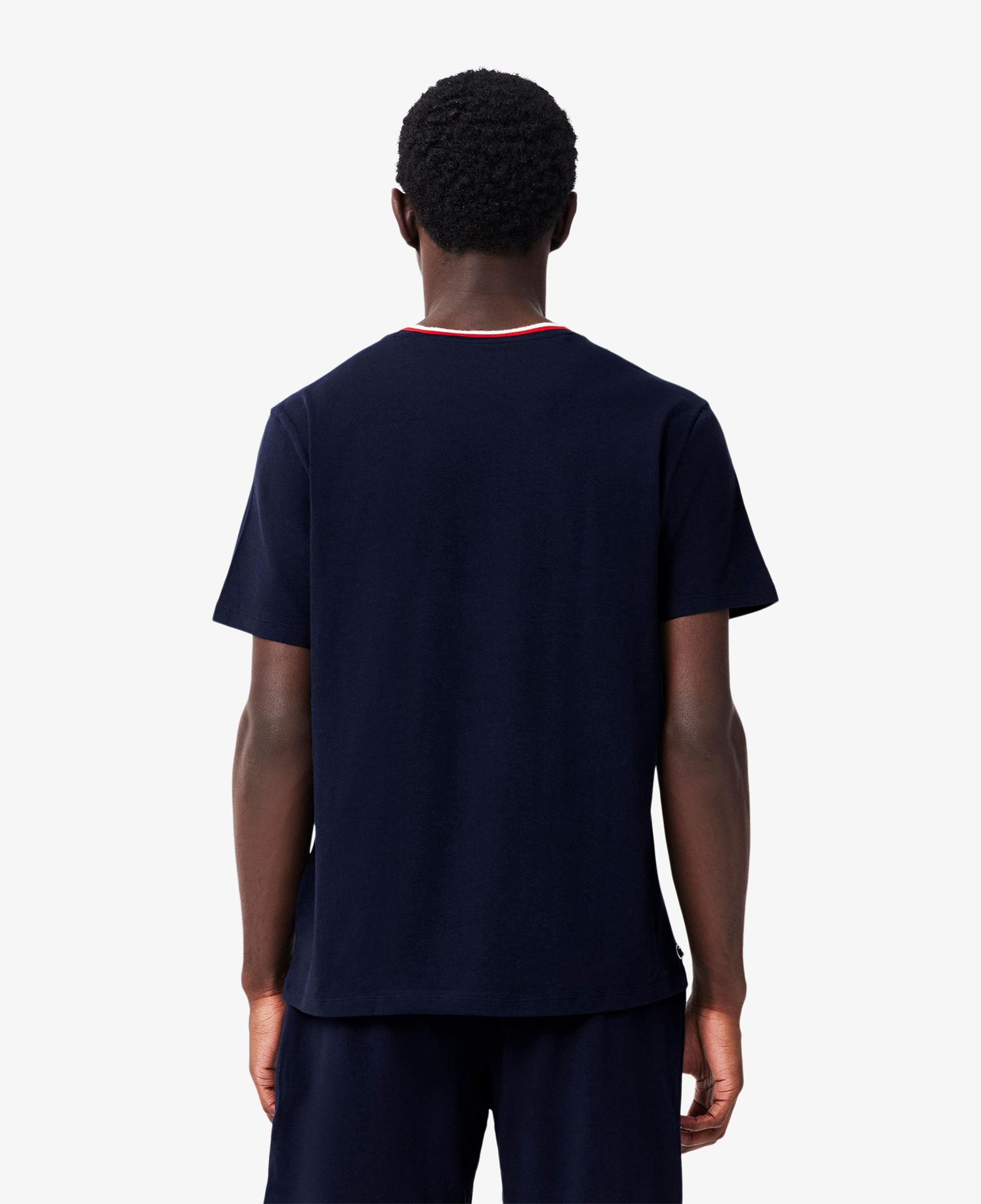 Erkek Relaxed Fit Kısa Kollu Bisiklet Yaka Lacivert Pijama Üstü