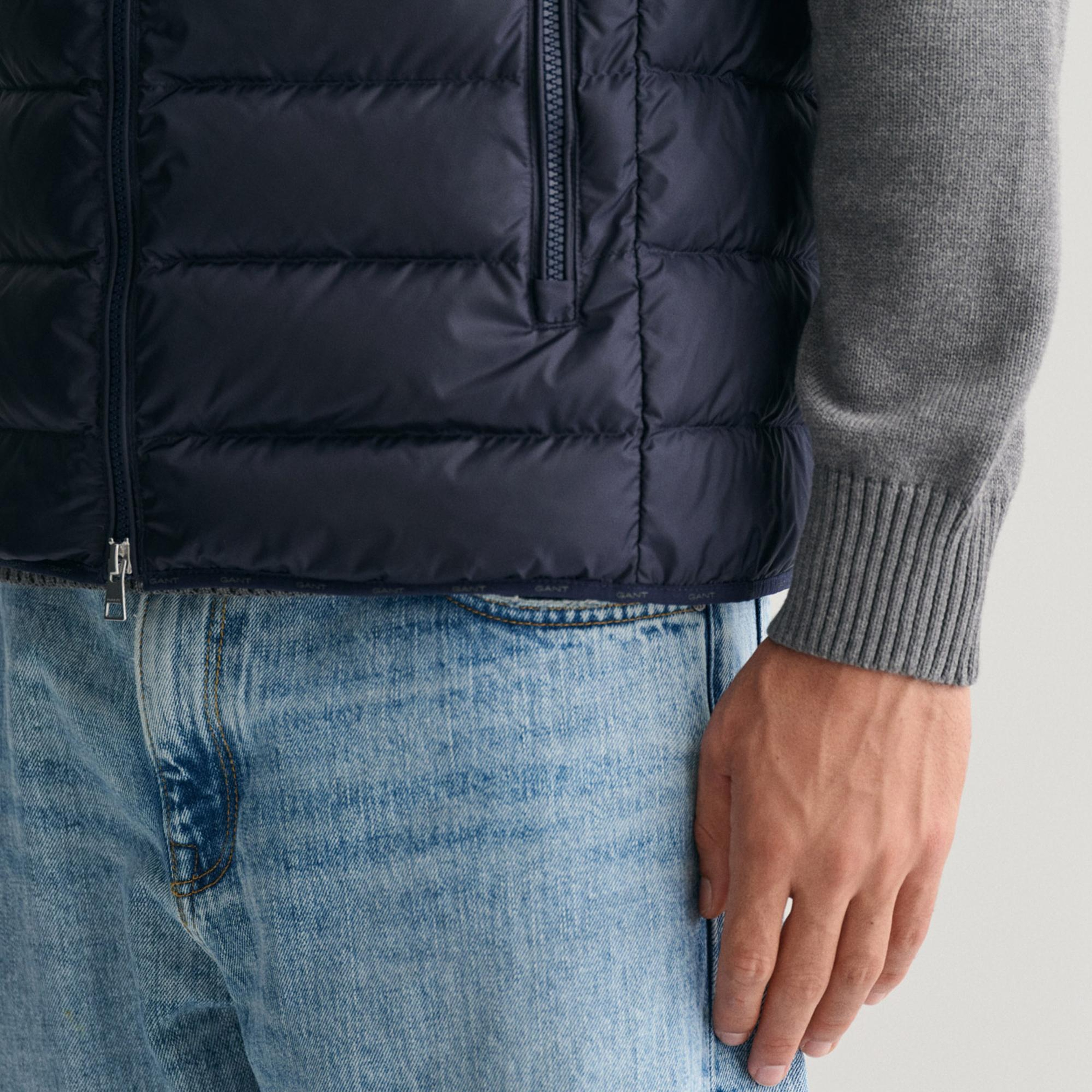 GANT Erkek Lacivert Regular Fit Dik Yaka Kapitone Yelek