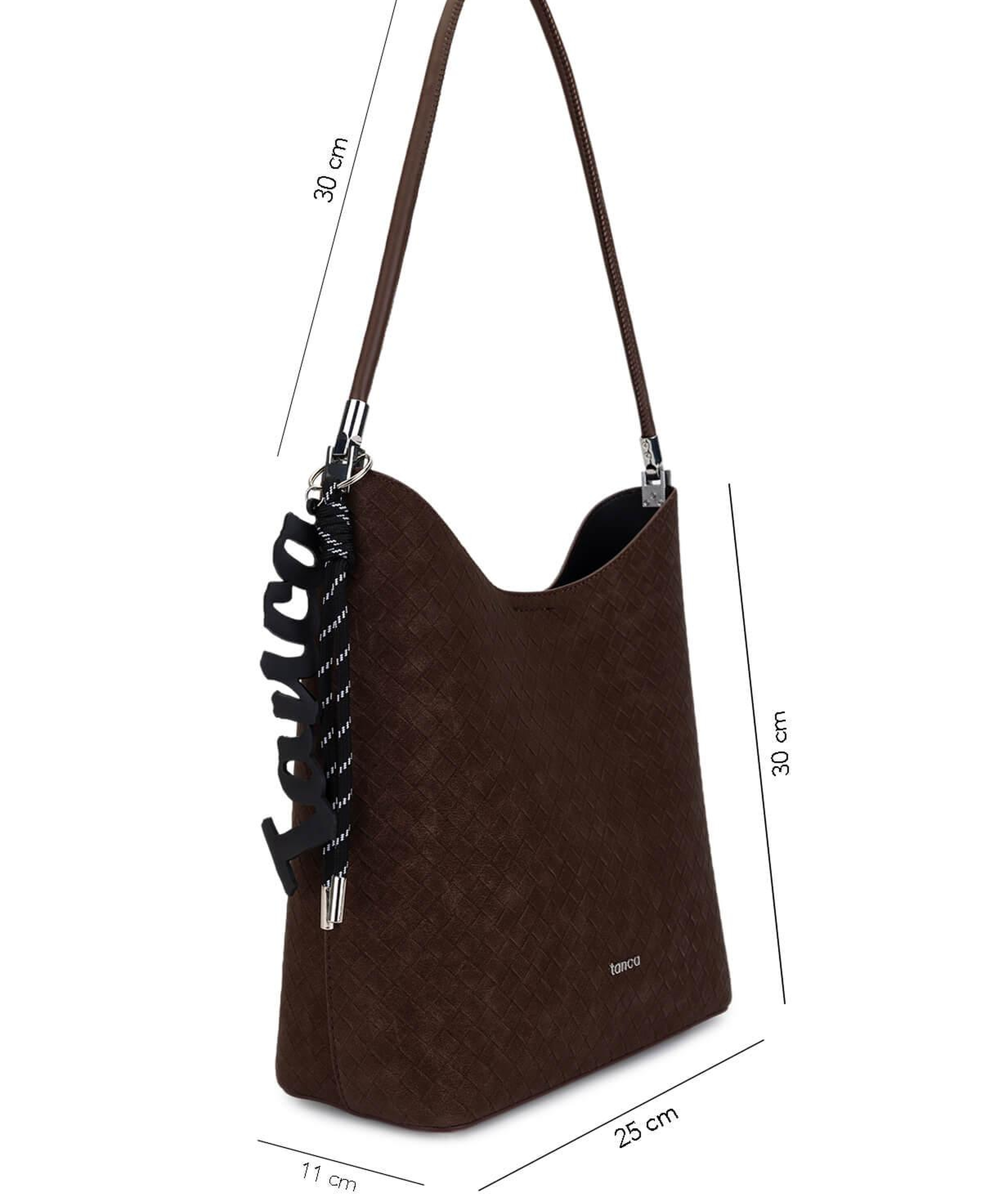 Tamer Tanca Kadın Suni Deri Kahverengi Omuz Çanta