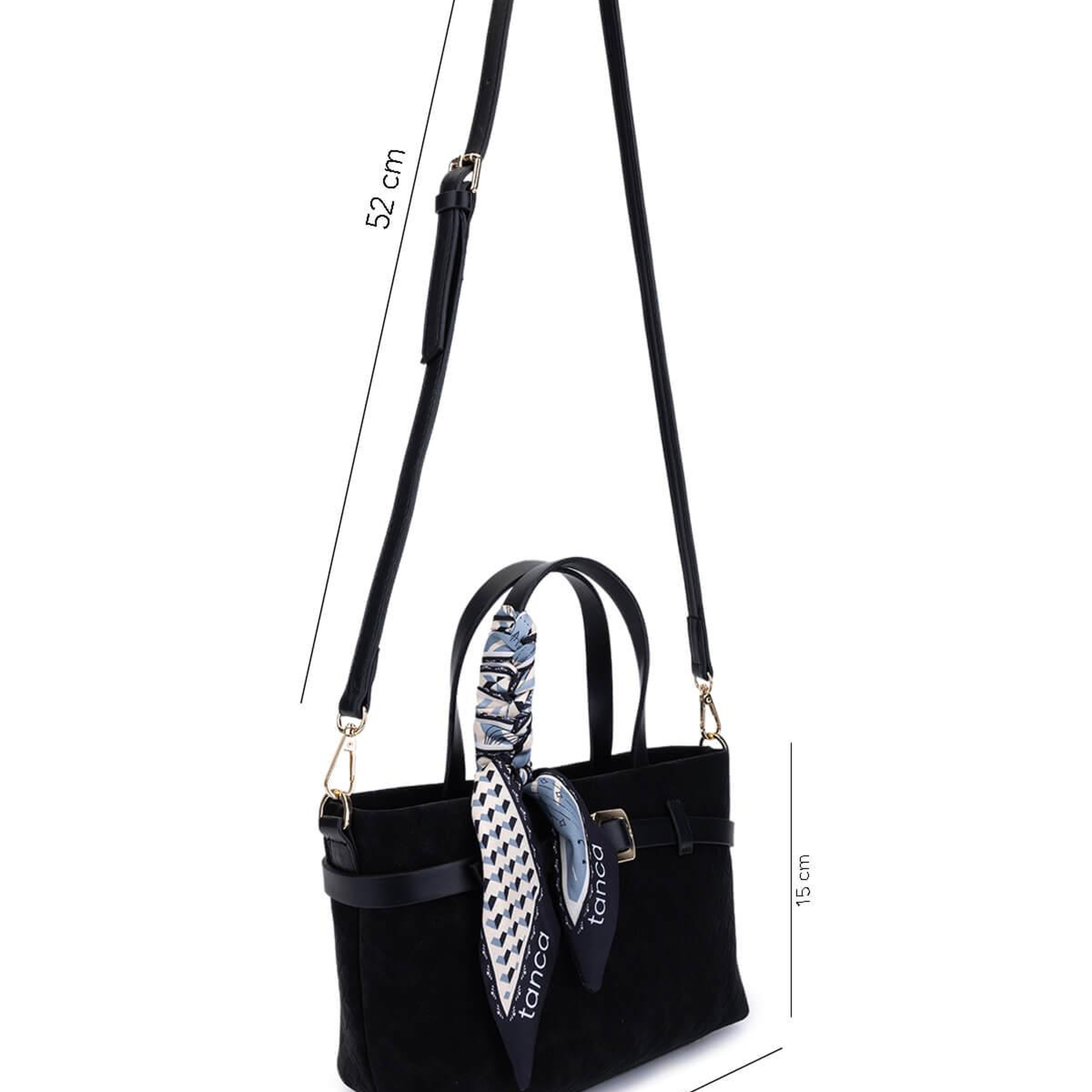 Tamer Tanca Kadın Suni Deri Siyah Kol Çantası