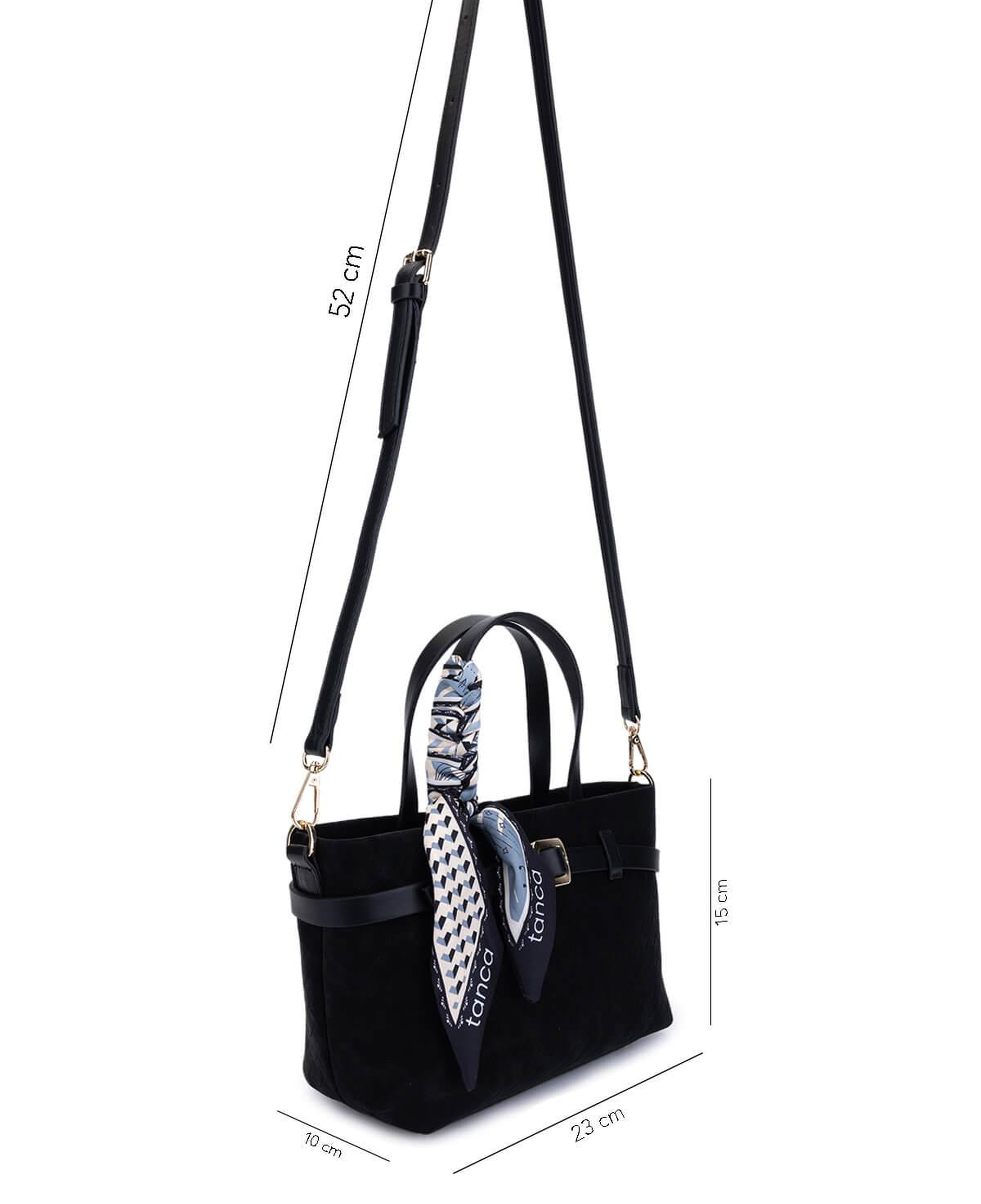 Tamer Tanca Kadın Suni Deri Siyah Kol Çantası