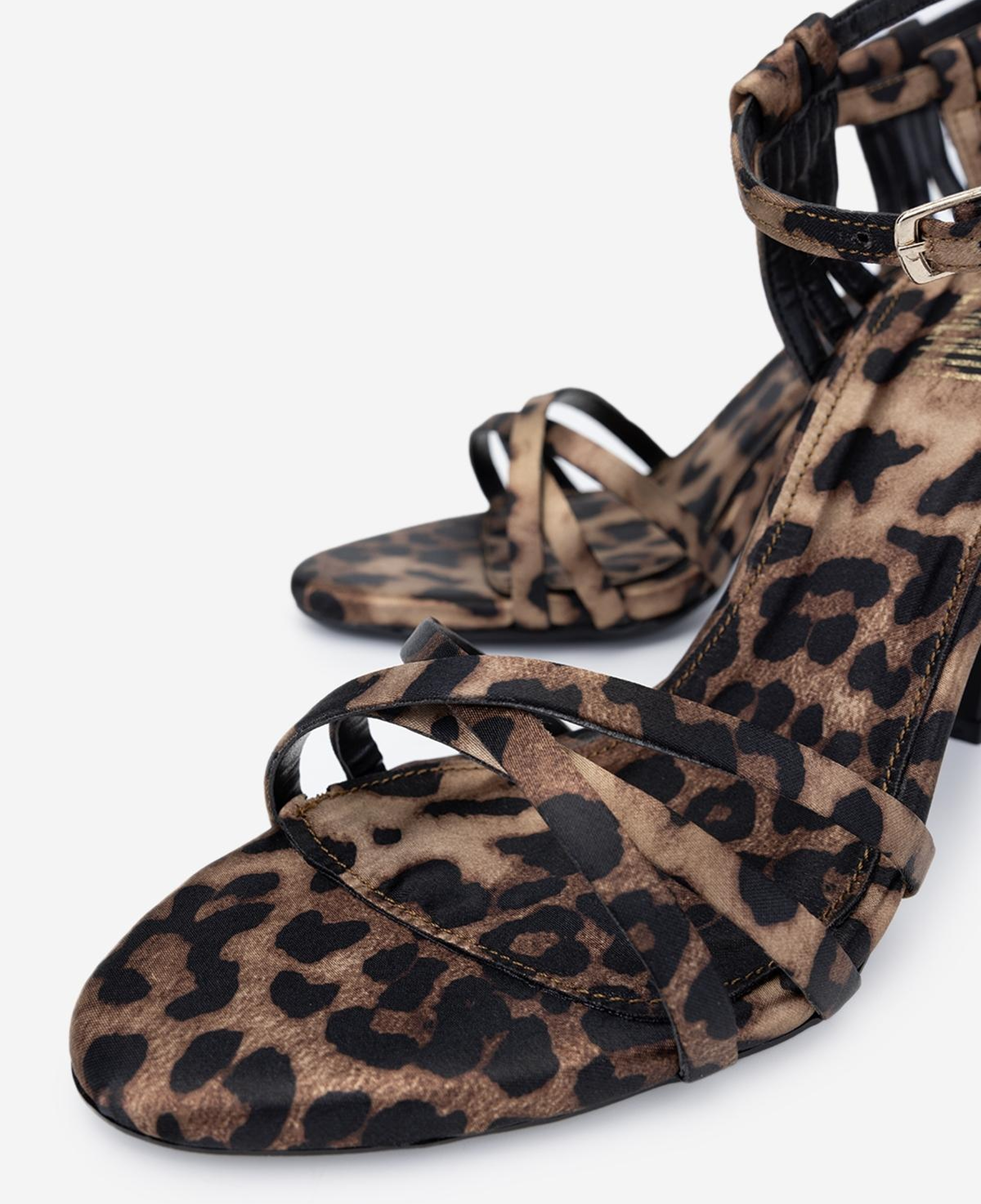 Valmenti Kadın Suni Deri Leopar Topuklu Sandalet