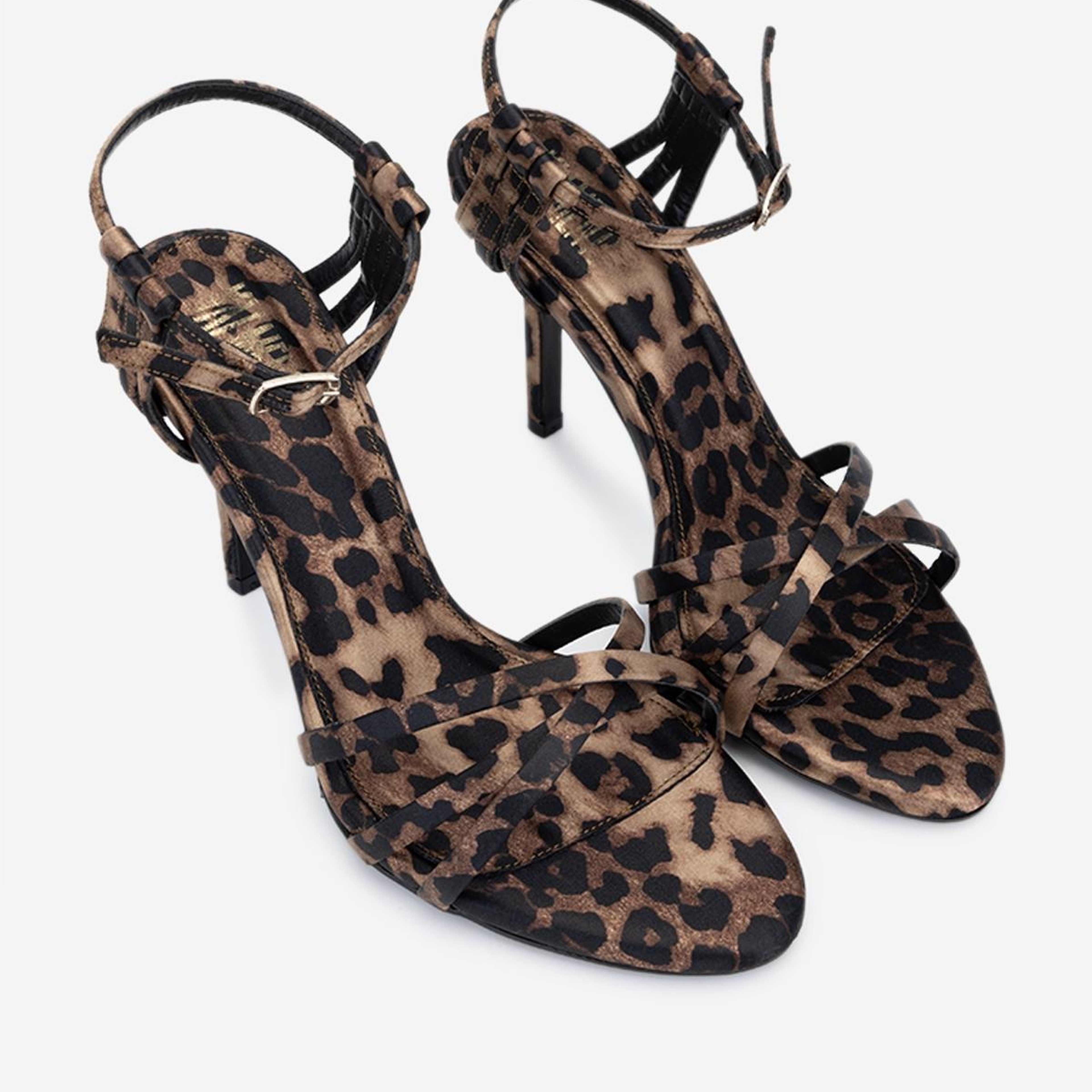 Valmenti Kadın Suni Deri Leopar Topuklu Sandalet