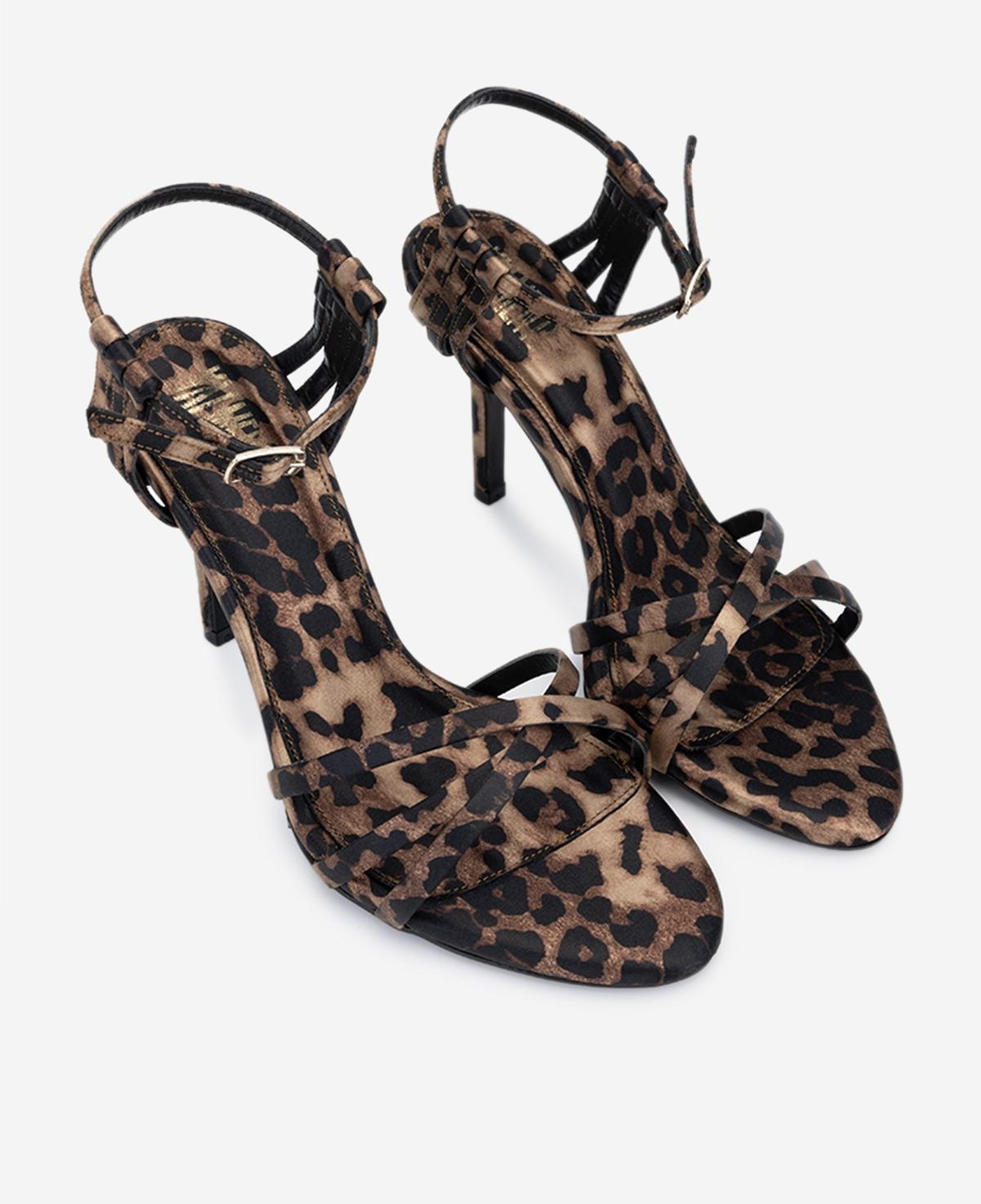 Valmenti Kadın Suni Deri Leopar Topuklu Sandalet