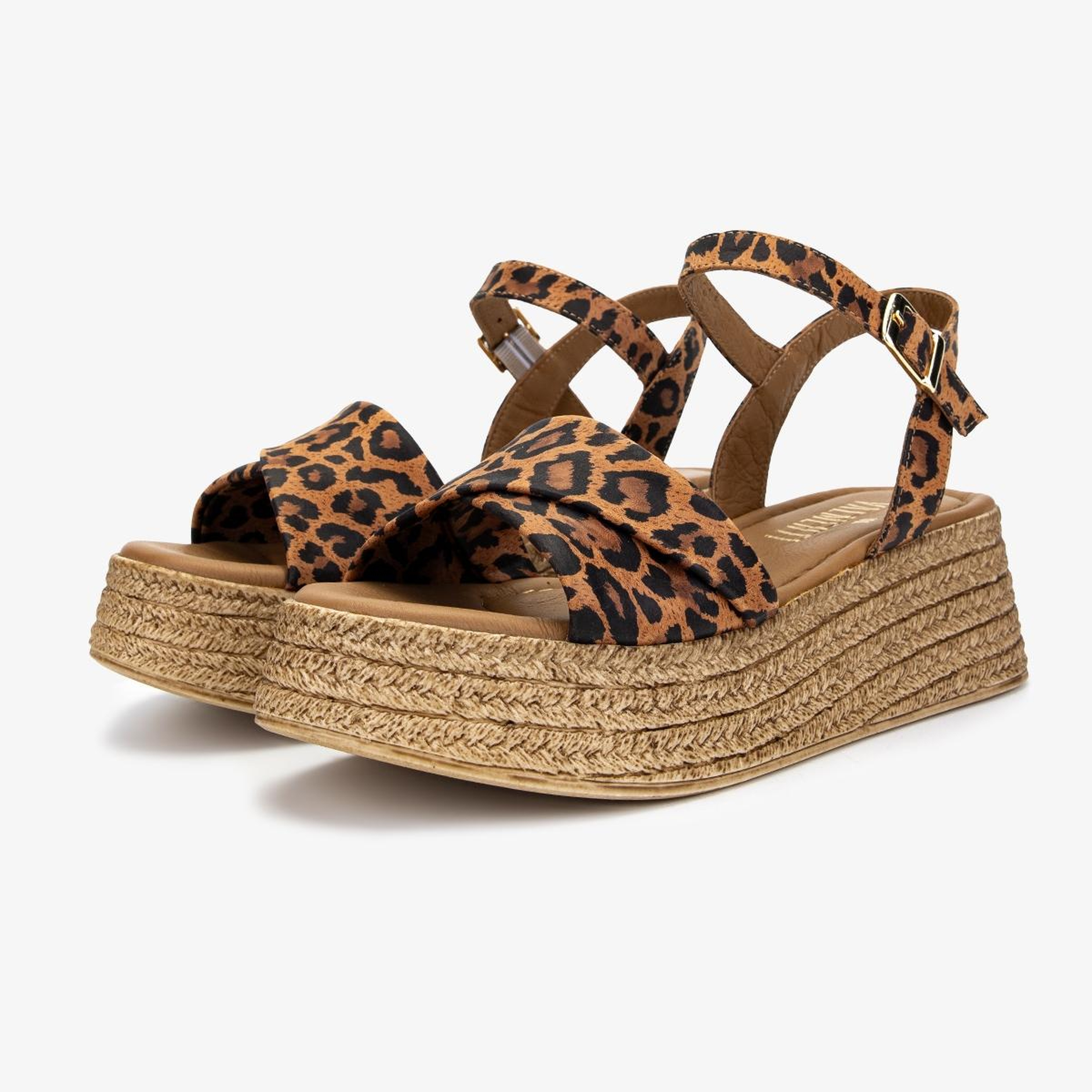 Valmenti Kadın Hakiki Deri Taba Leopar Sandalet