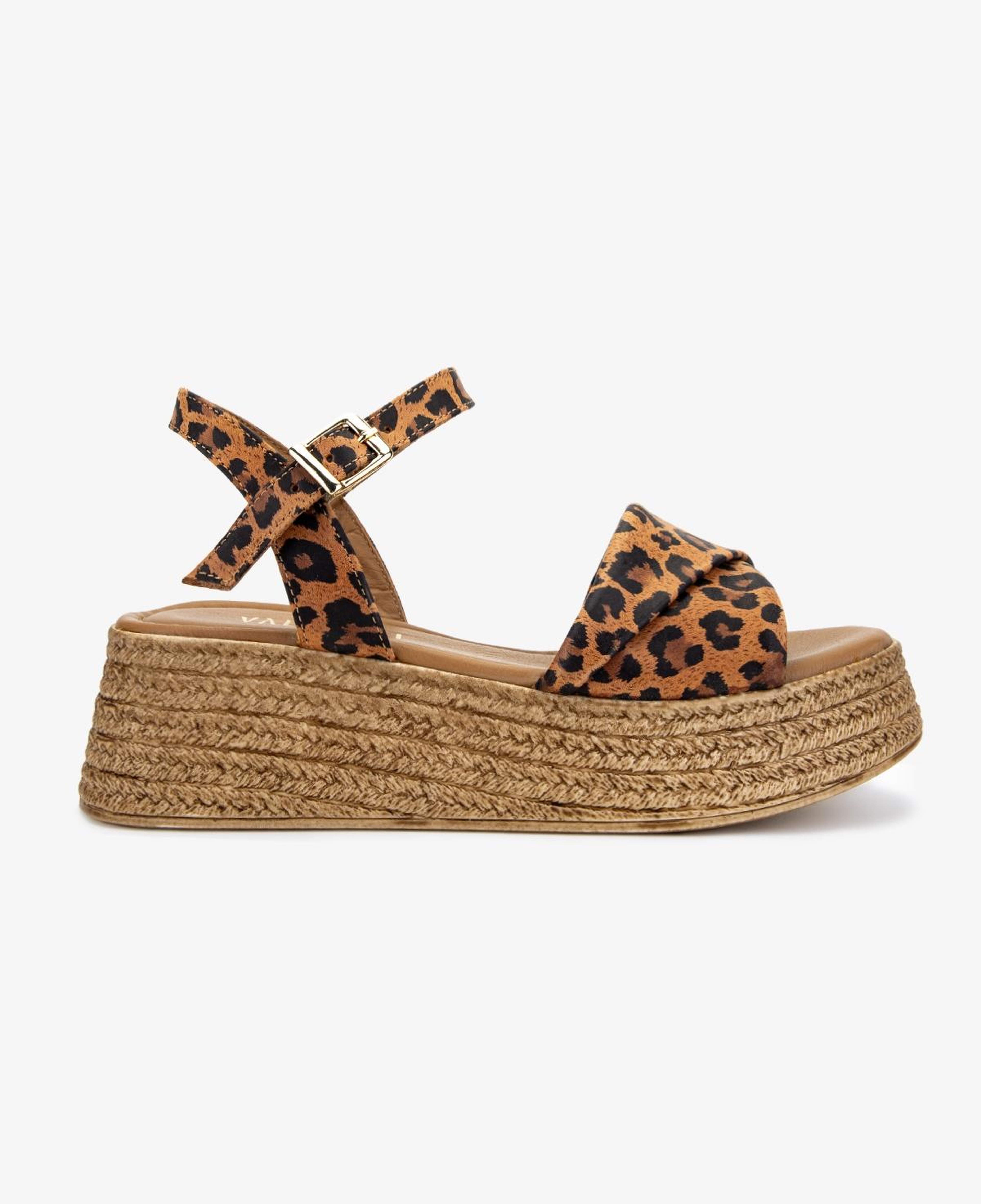 Valmenti Kadın Hakiki Deri Taba Leopar Sandalet