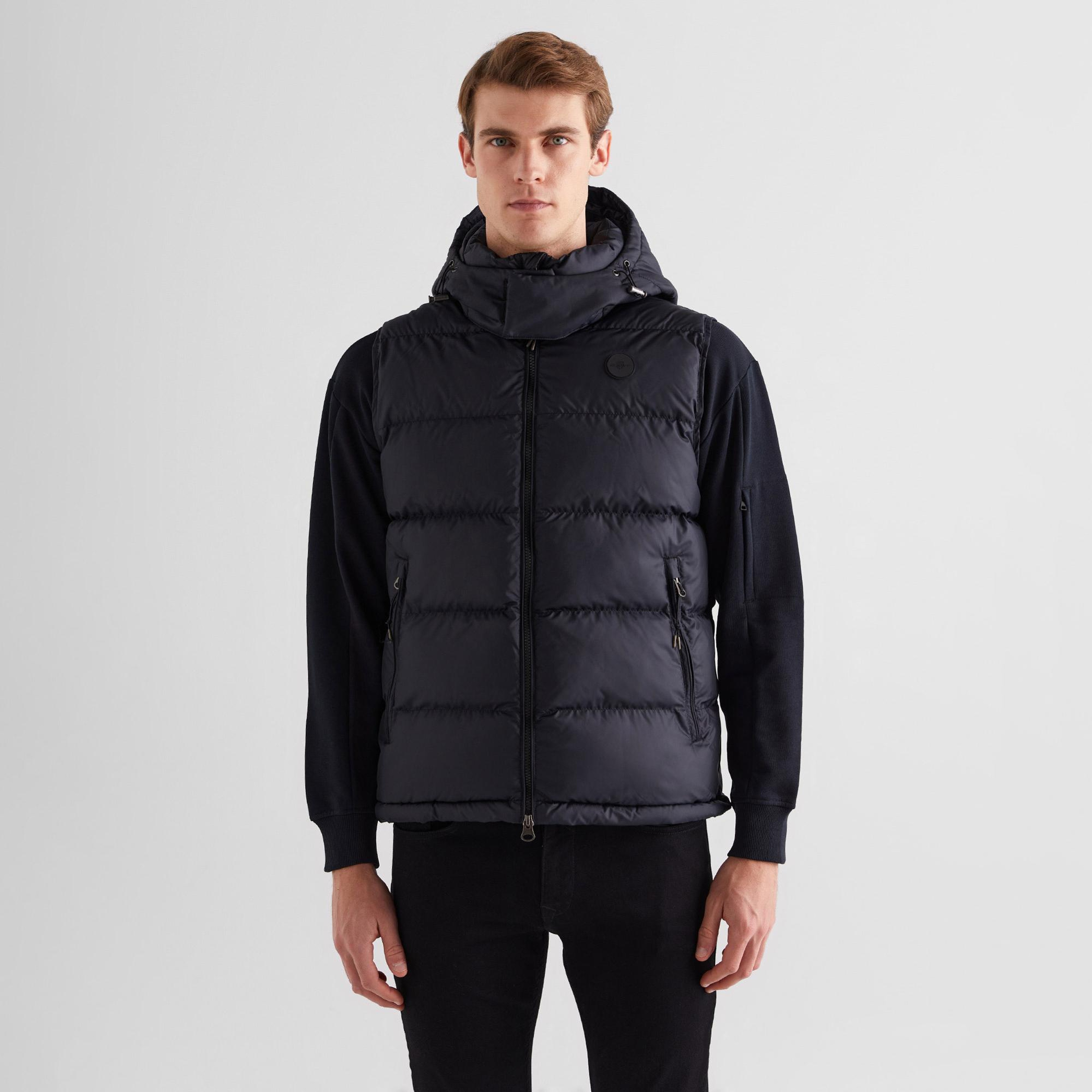 GANT Erkek Siyah Regular Fit Kapüşonlu Yelek