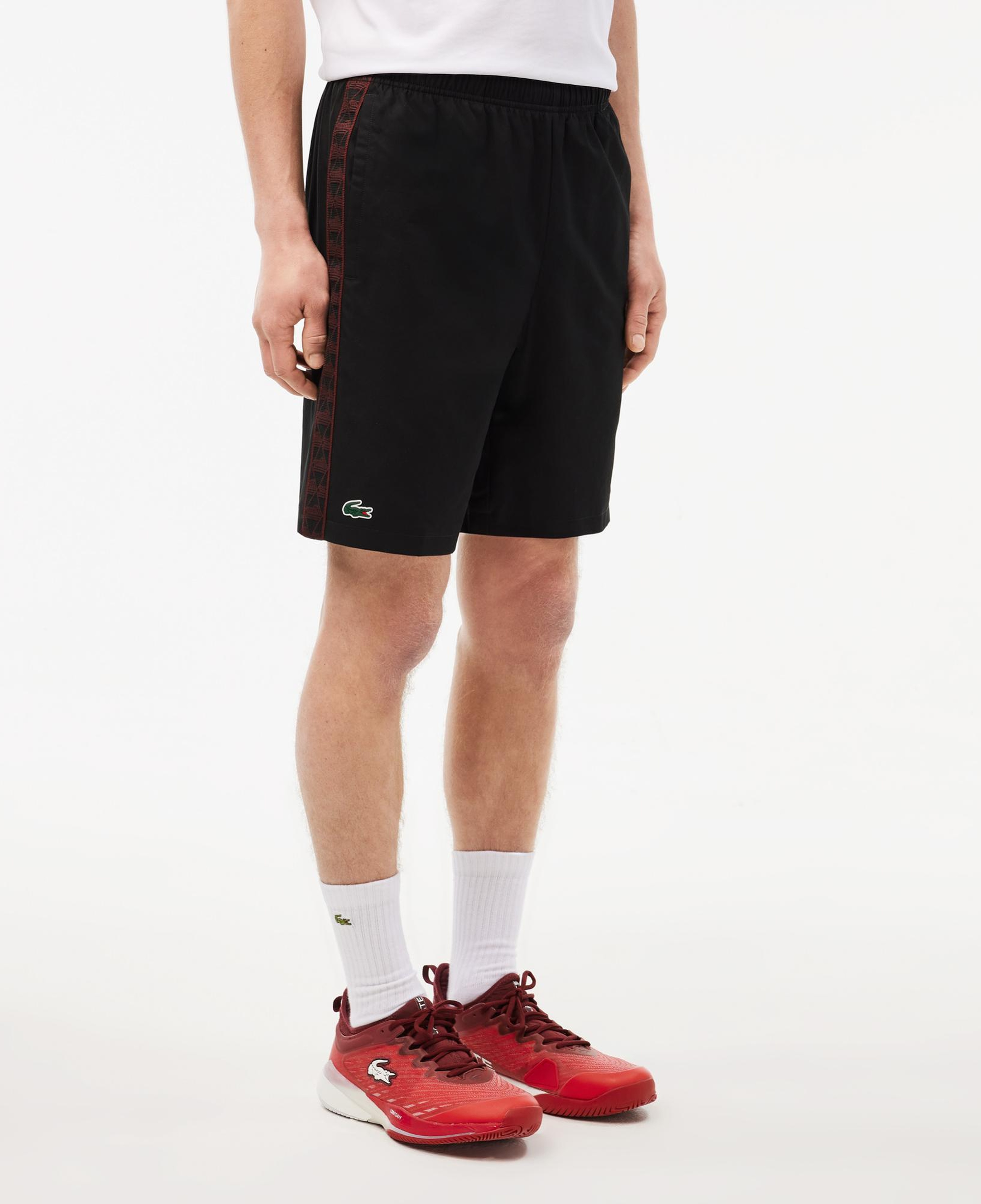 Erkek Regular Fit Baskılı Siyah Şort