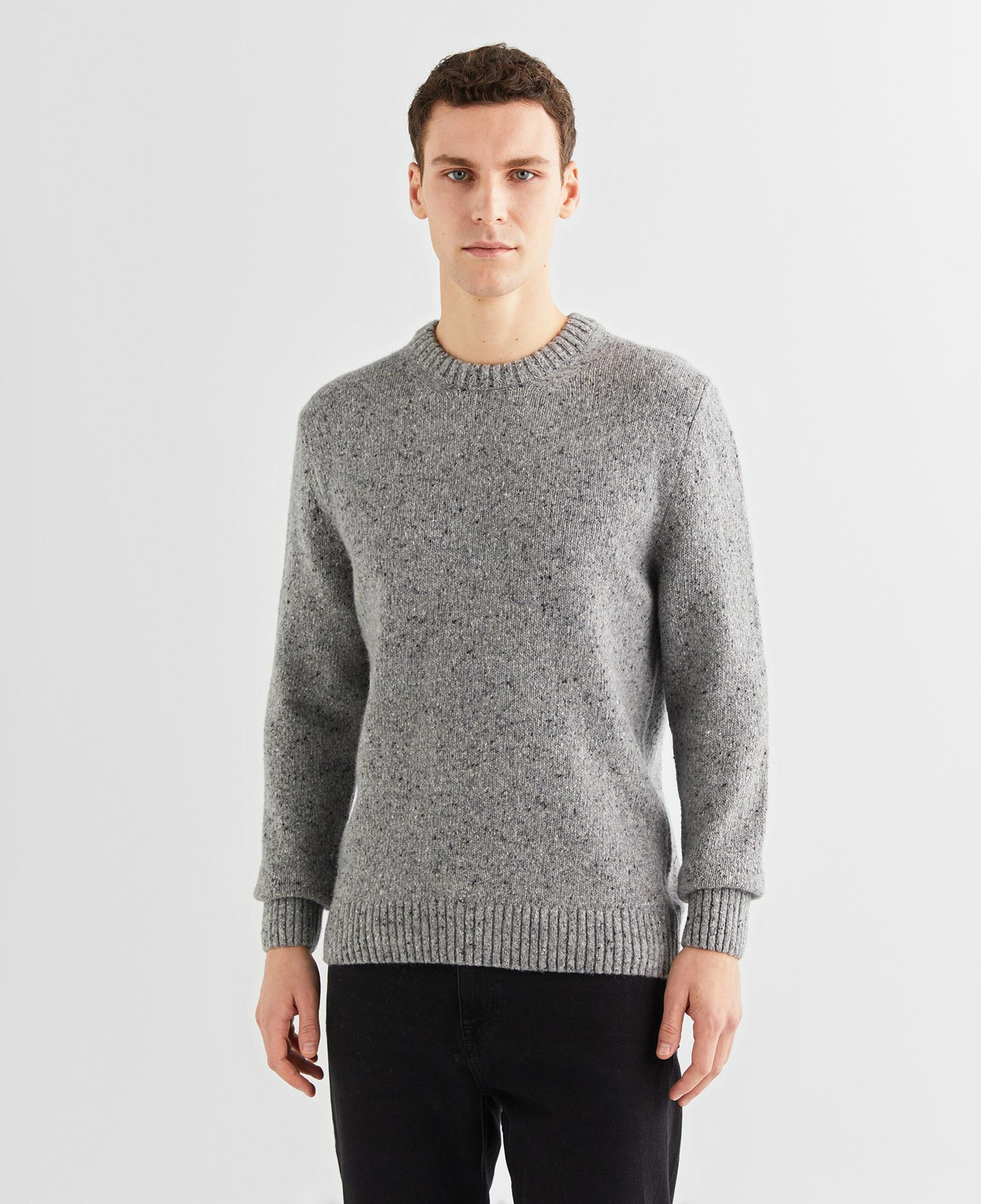 GANT Erkek Gri Regular Fit Bisiklet Yaka Kazak