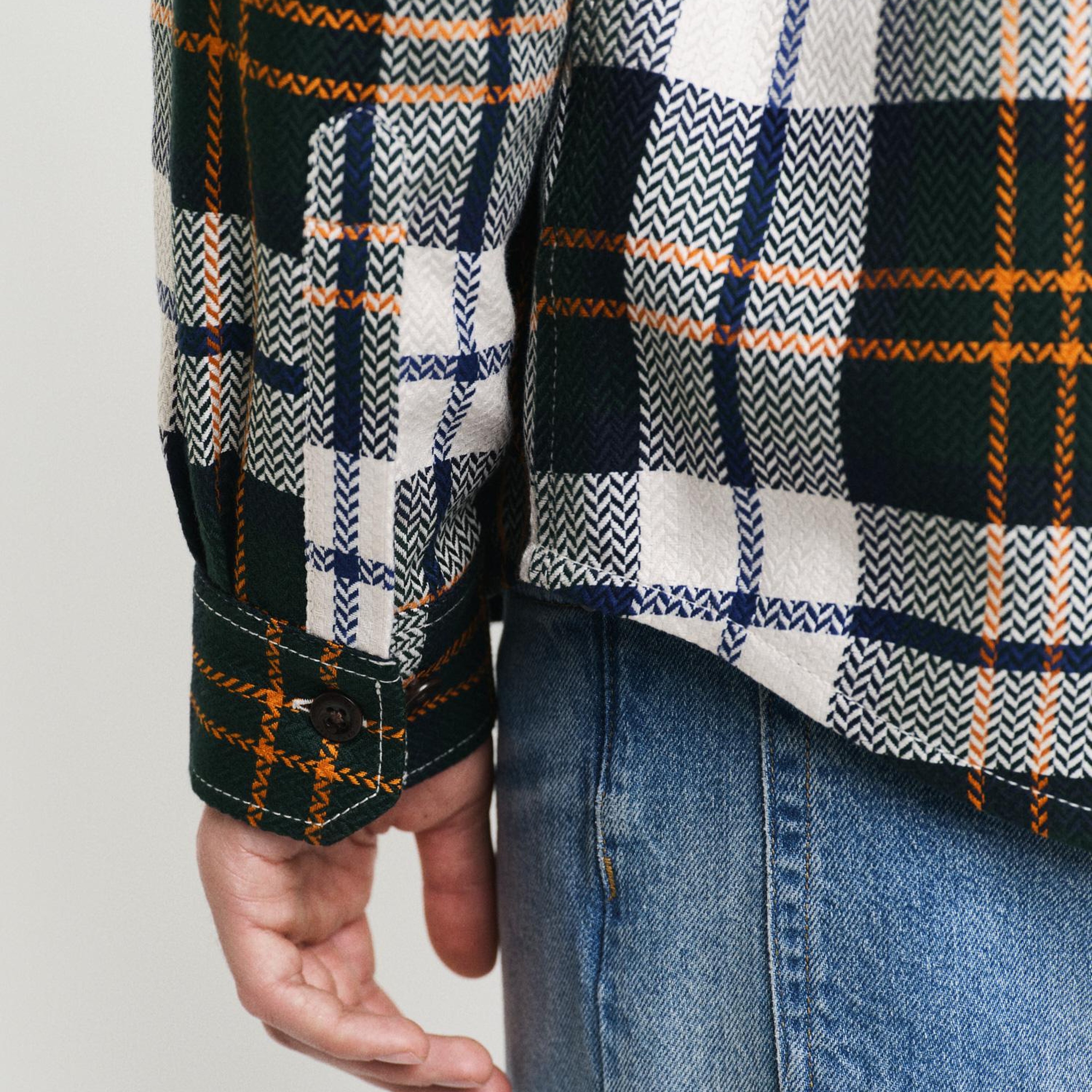 GANT Erkek Yeşil Regular Fit Kareli Gömlek