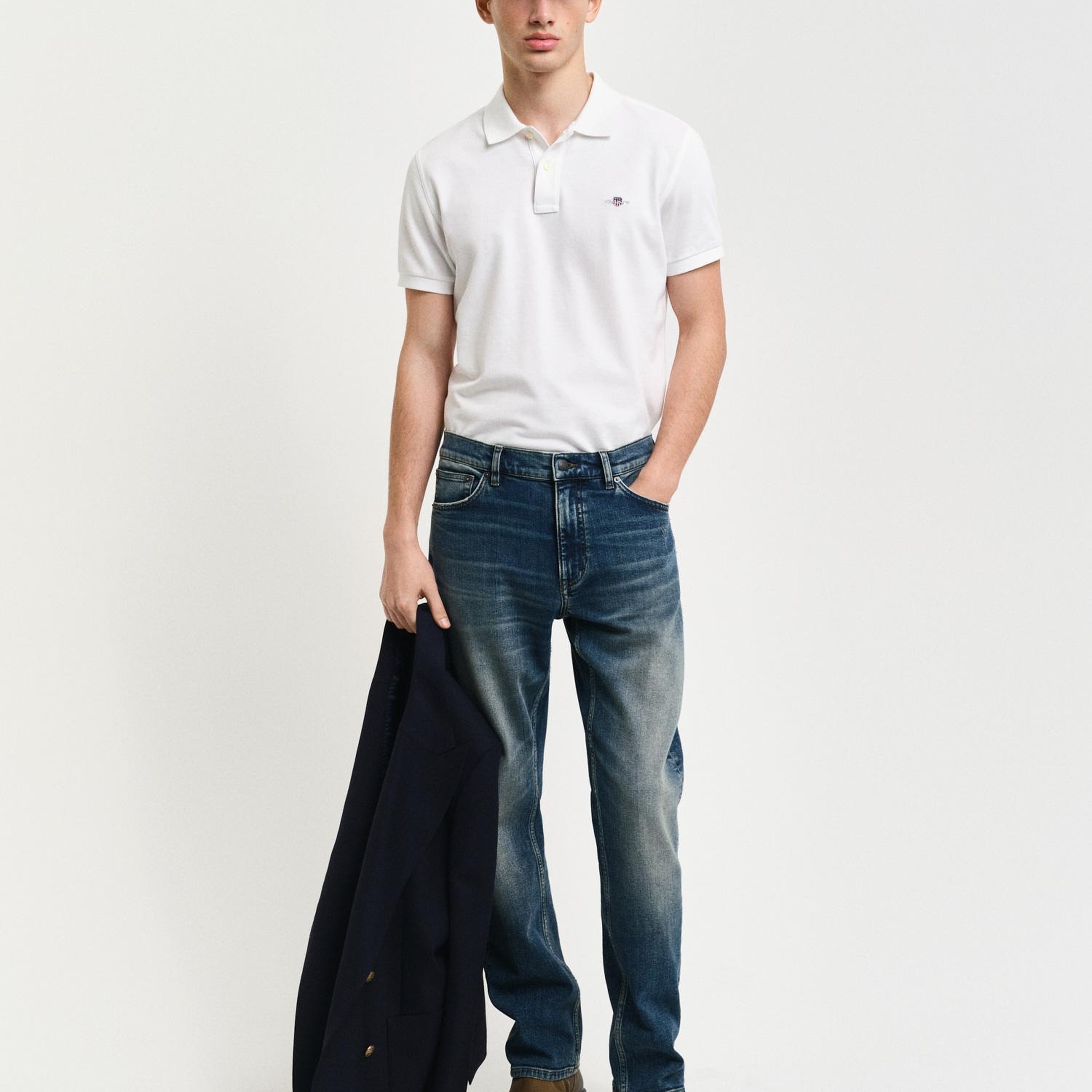 GANT Erkek Beyaz Slim Fit Polo