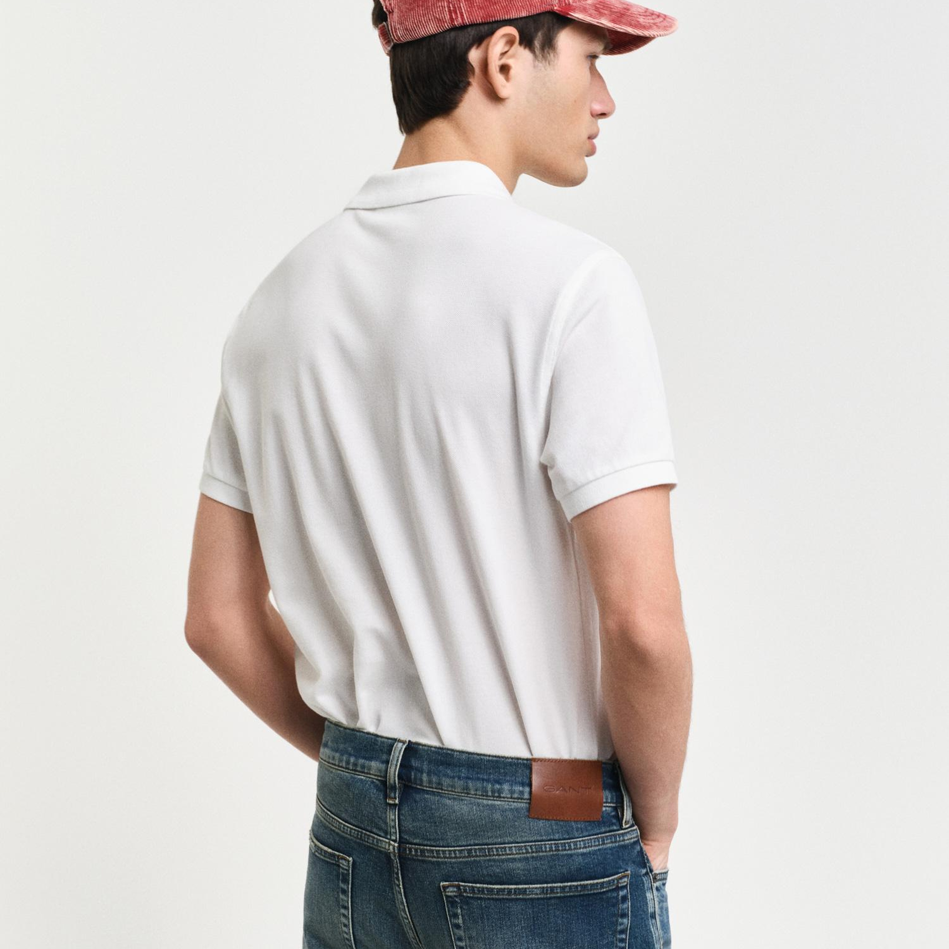 GANT Erkek Beyaz Slim Fit Polo