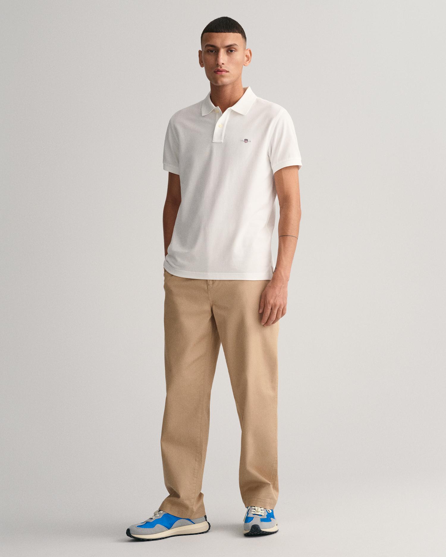 GANT Erkek Beyaz Slim Fit Polo