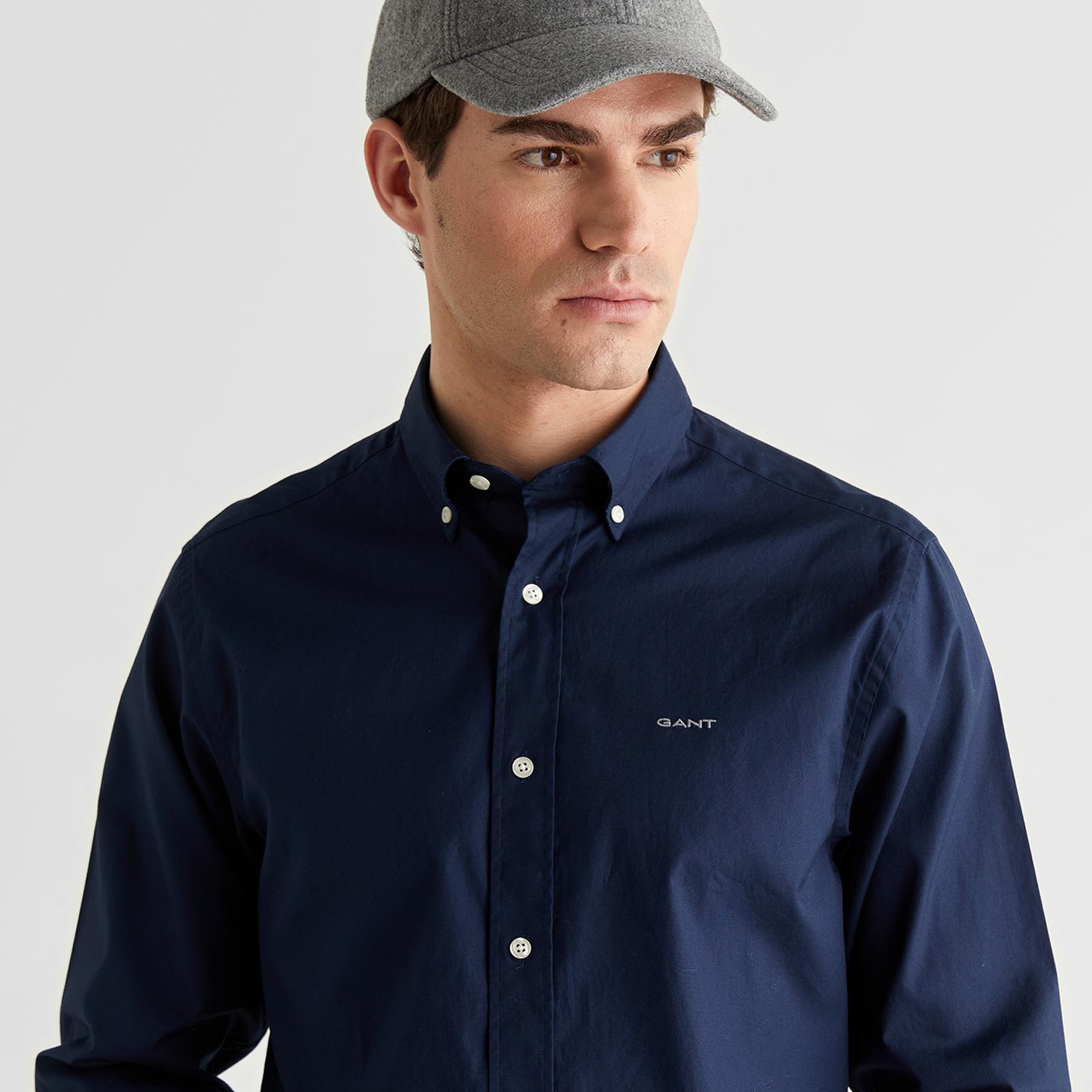 GANT Erkek Lacivert Regular Fit Düğmeli Yaka Oxford Gömlek