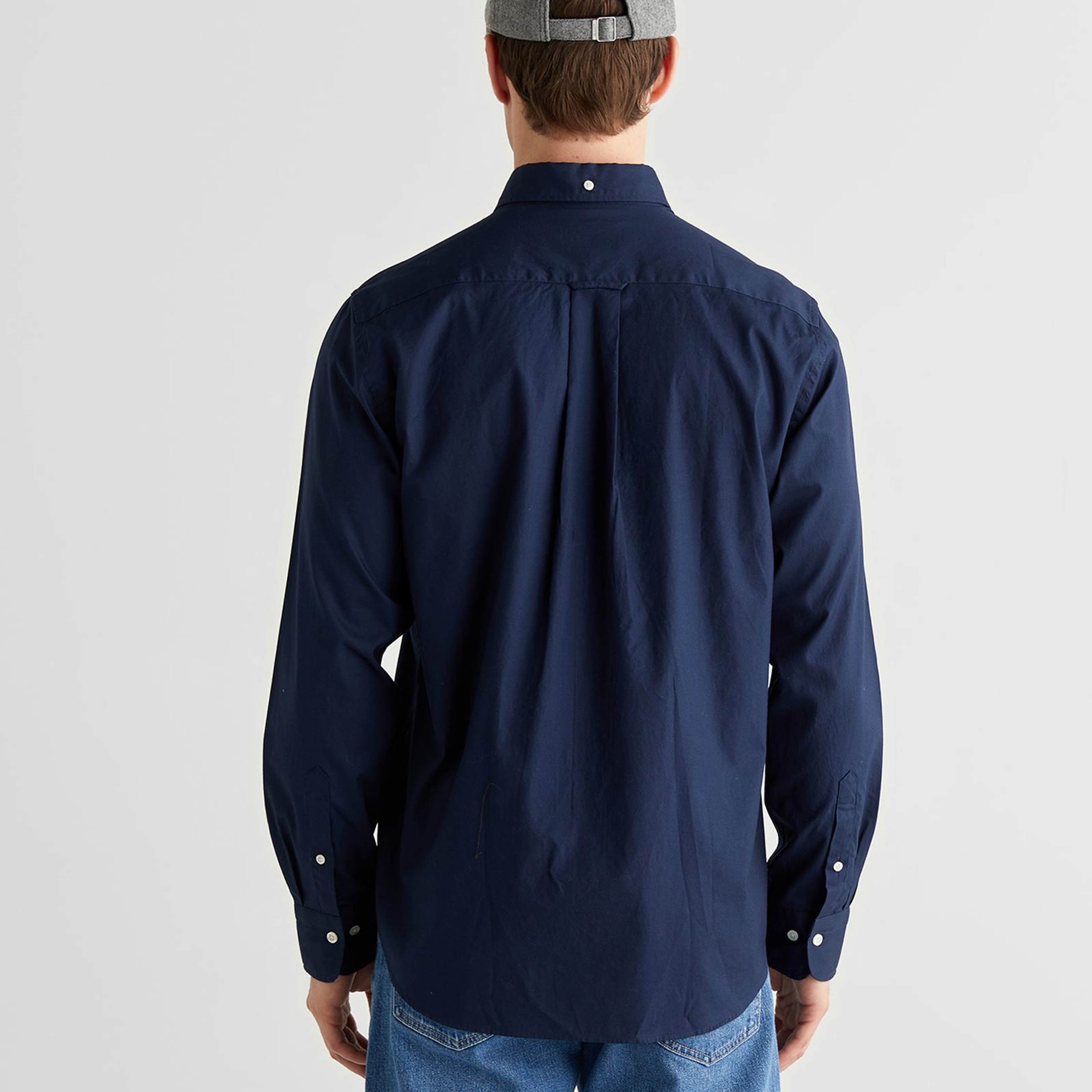 GANT Erkek Lacivert Regular Fit Düğmeli Yaka Oxford Gömlek