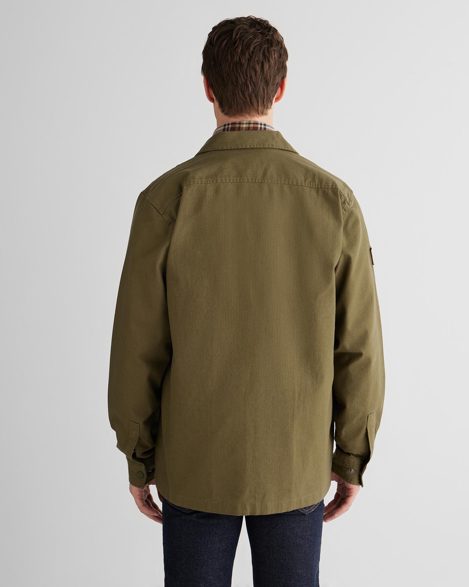 GANT Erkek Yeşil Oversize Fit Fermuarlı Logolu Gömlek