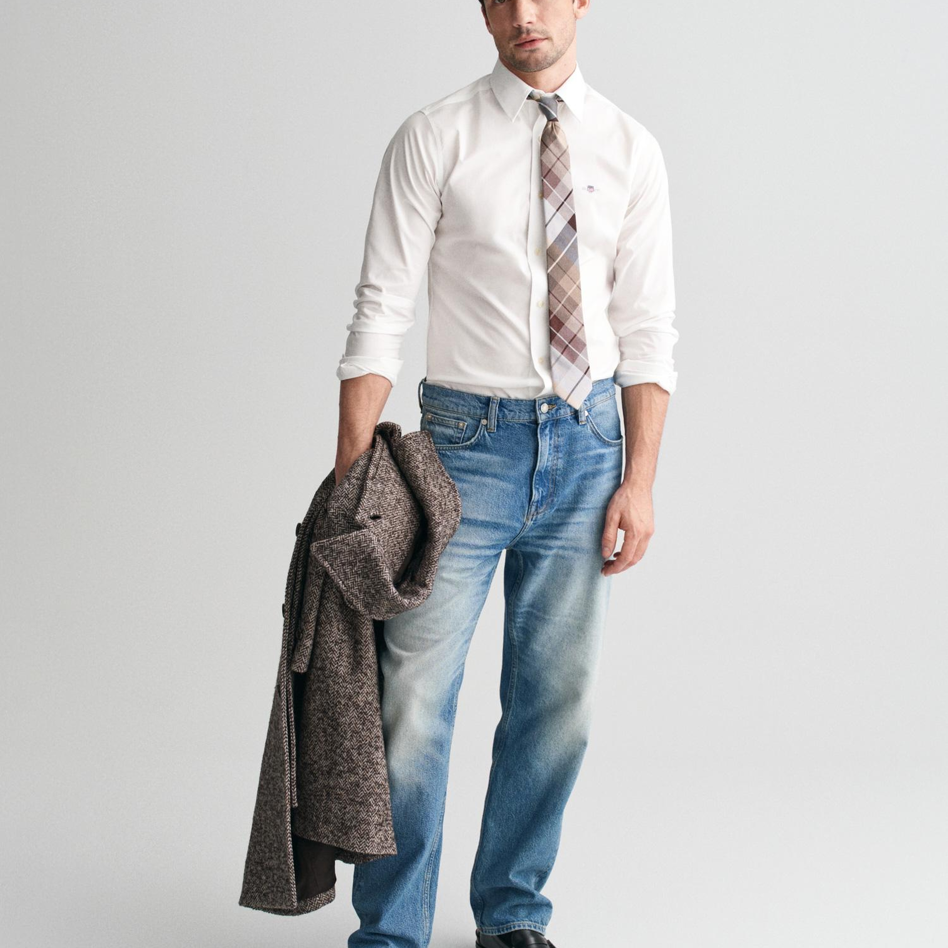 GANT Erkek Beyaz Slim Fit Gömlek