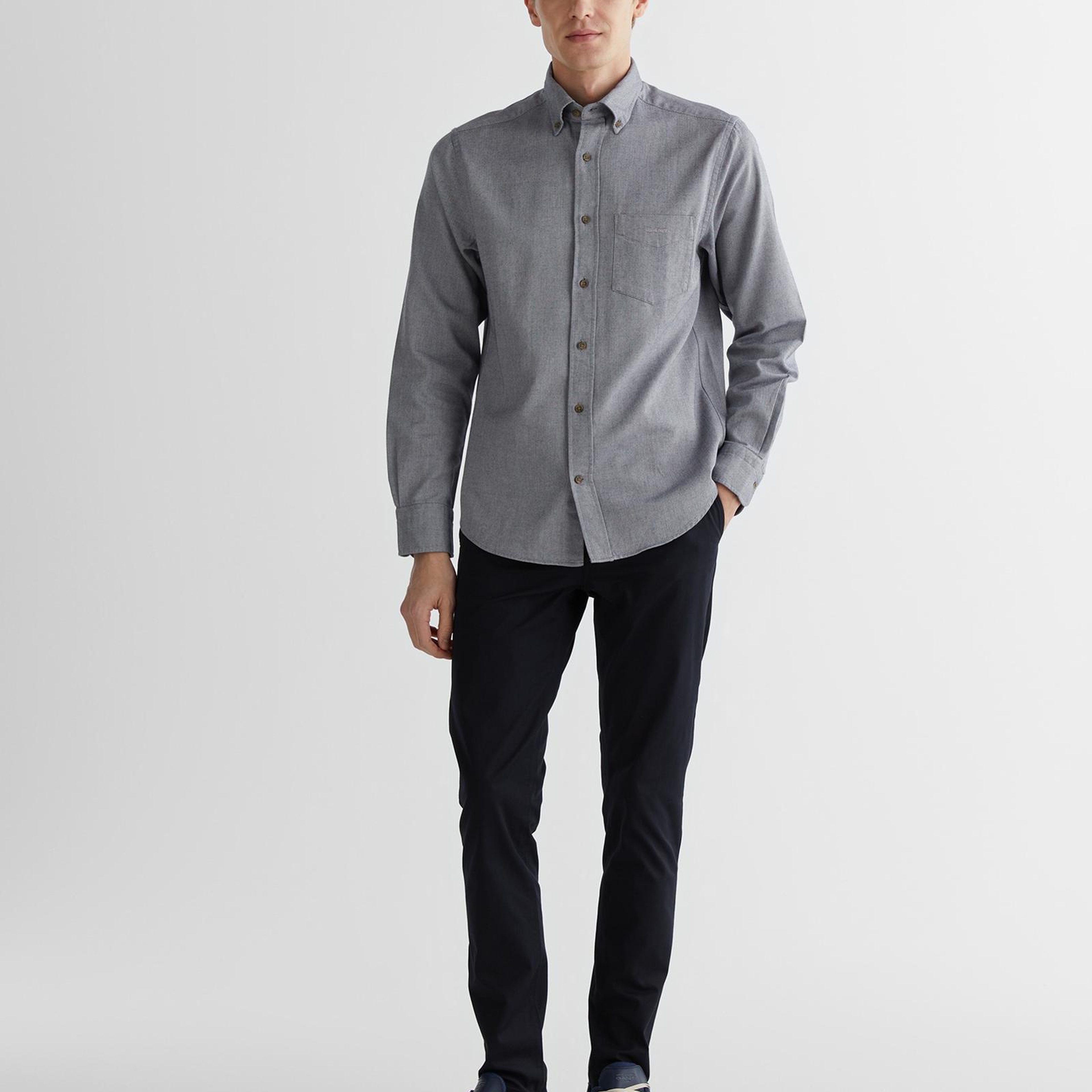 GANT Erkek Lacivert Regular Fit Düğmeli Yaka Gömlek