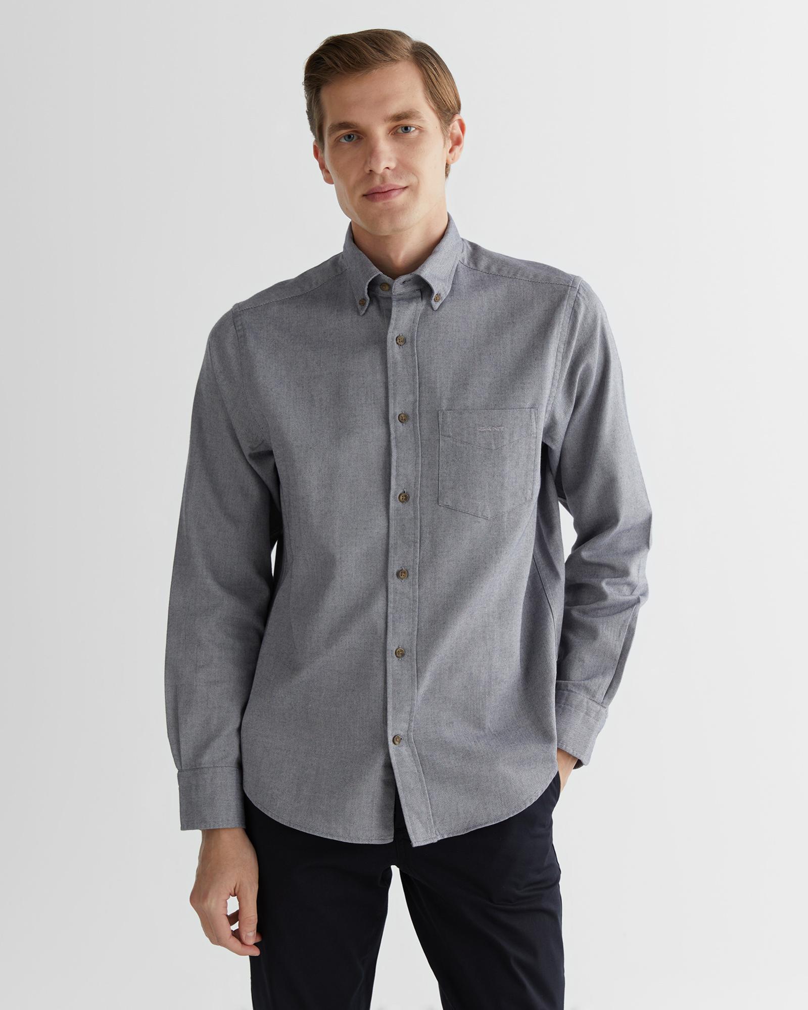 GANT Erkek Lacivert Regular Fit Düğmeli Yaka Gömlek