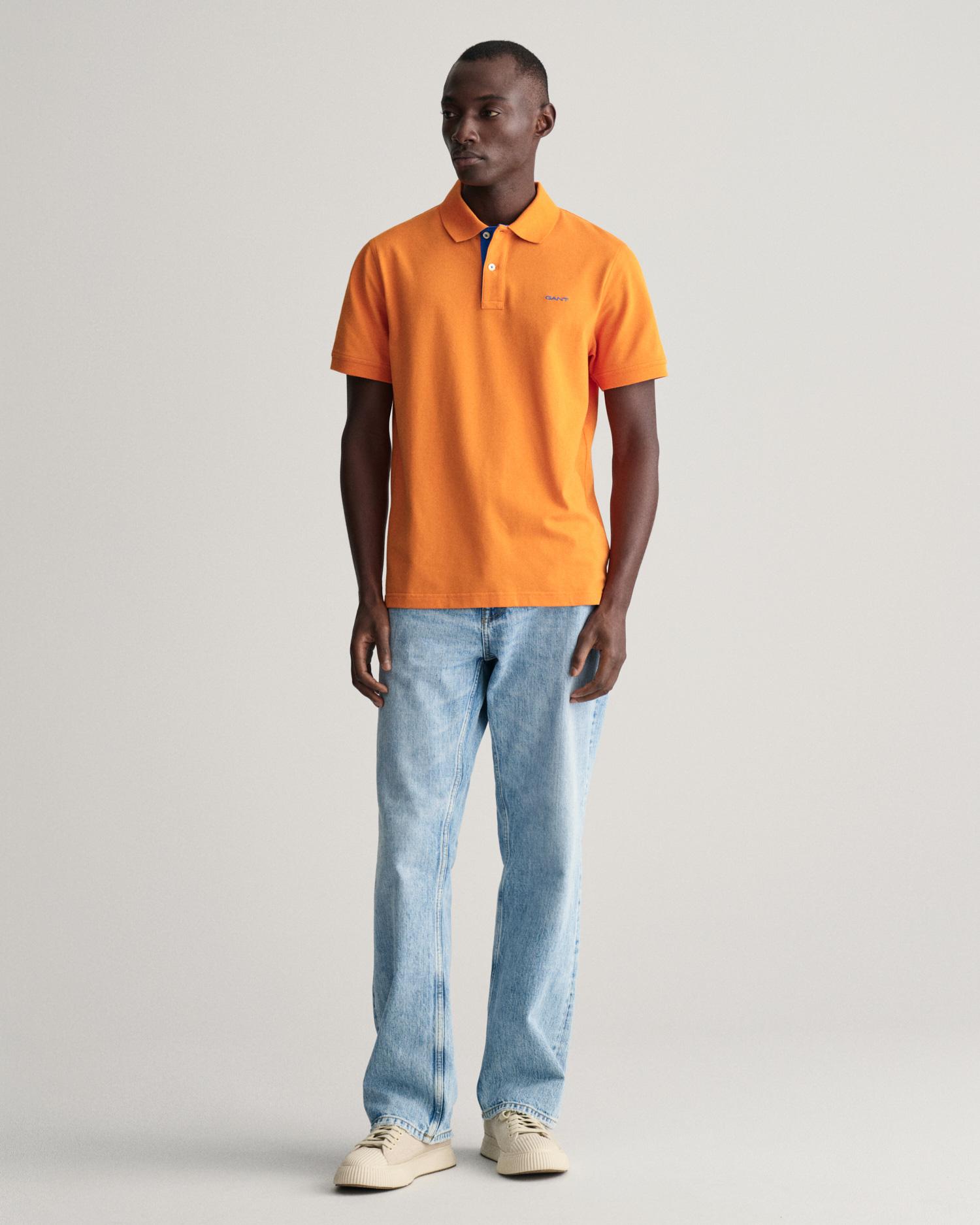 GANT Erkek Turuncu Regular Fit Polo