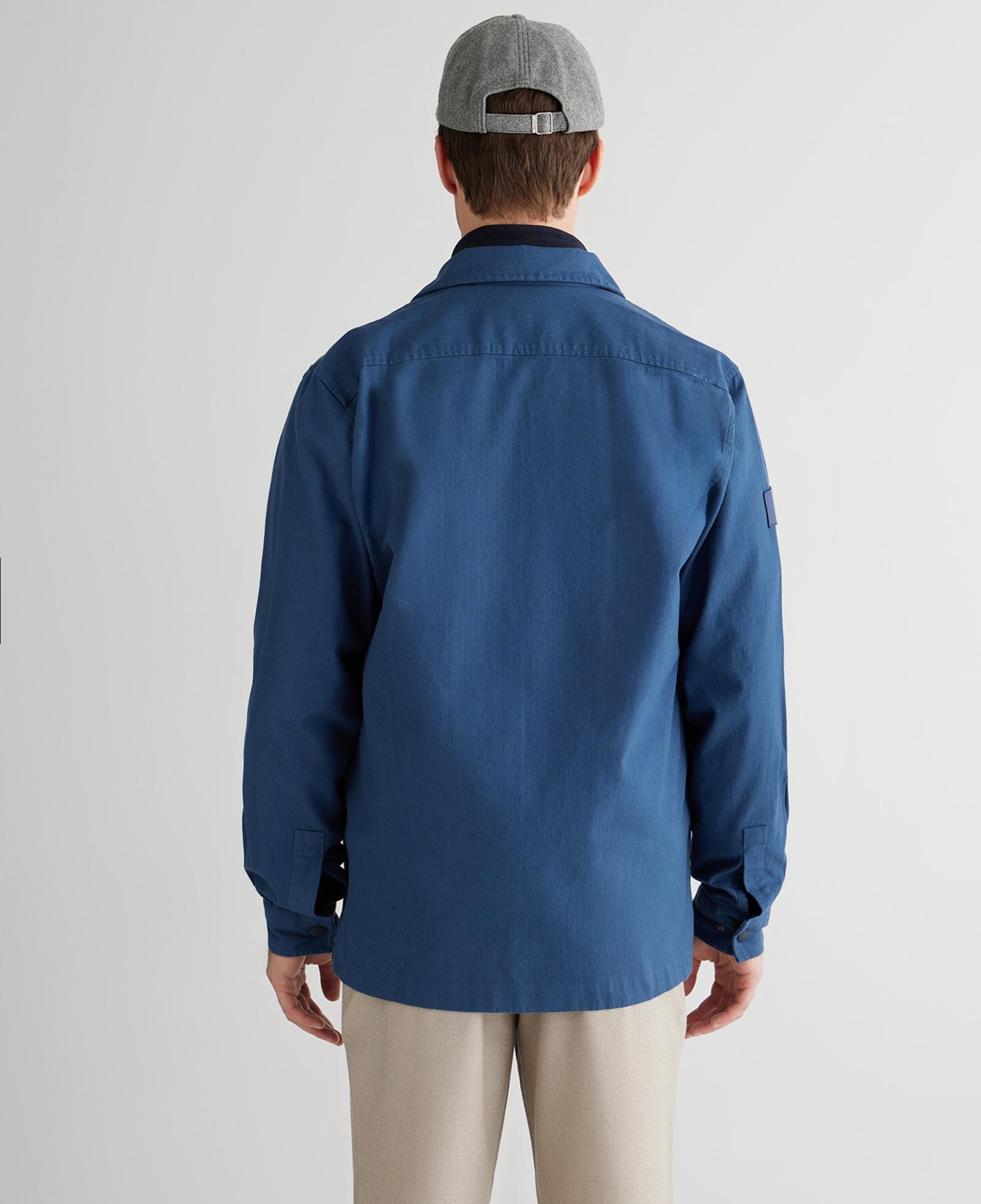 GANT Erkek Mavi Oversize Fit Fermuarlı Logolu Gömlek