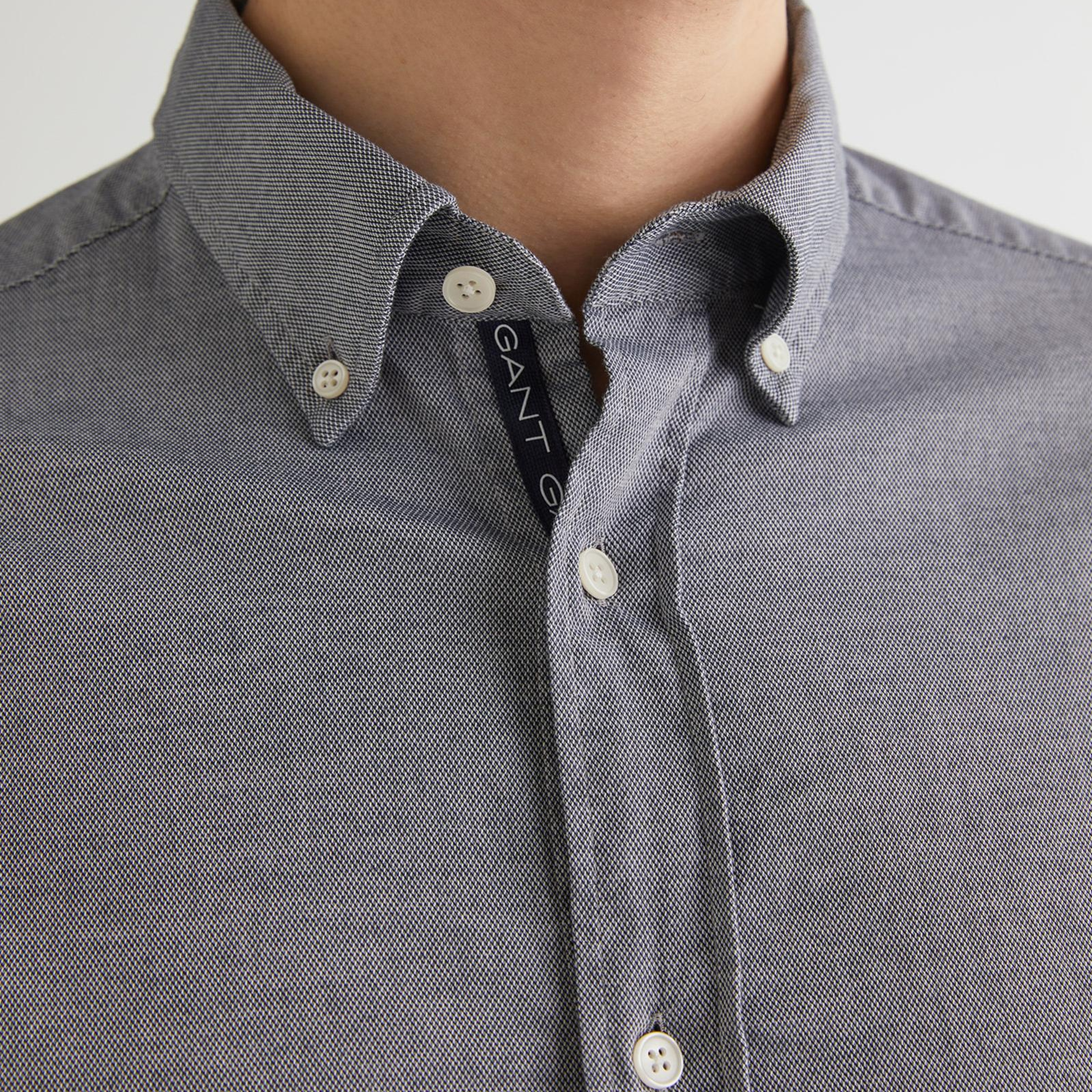 GANT Erkek Gri Regular Fit Düğmeli Yaka Gömlek