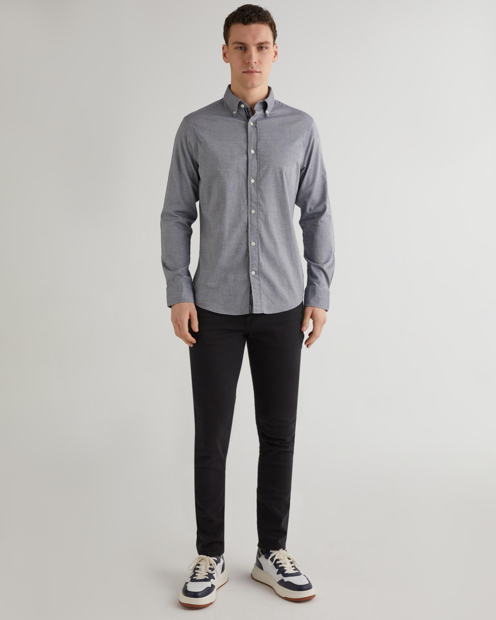 GANT Erkek Gri Regular Fit Düğmeli Yaka Gömlek