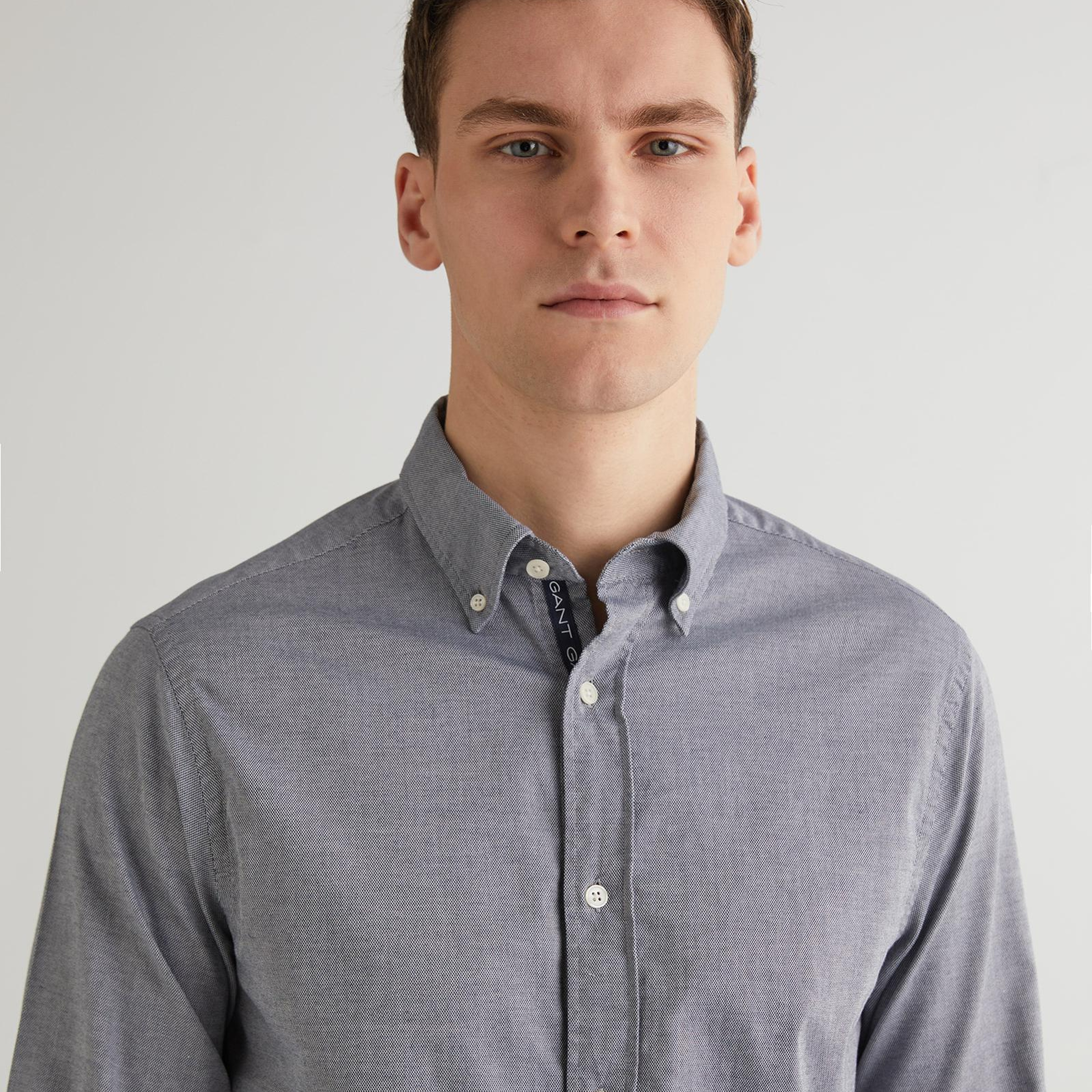 GANT Erkek Gri Regular Fit Düğmeli Yaka Gömlek