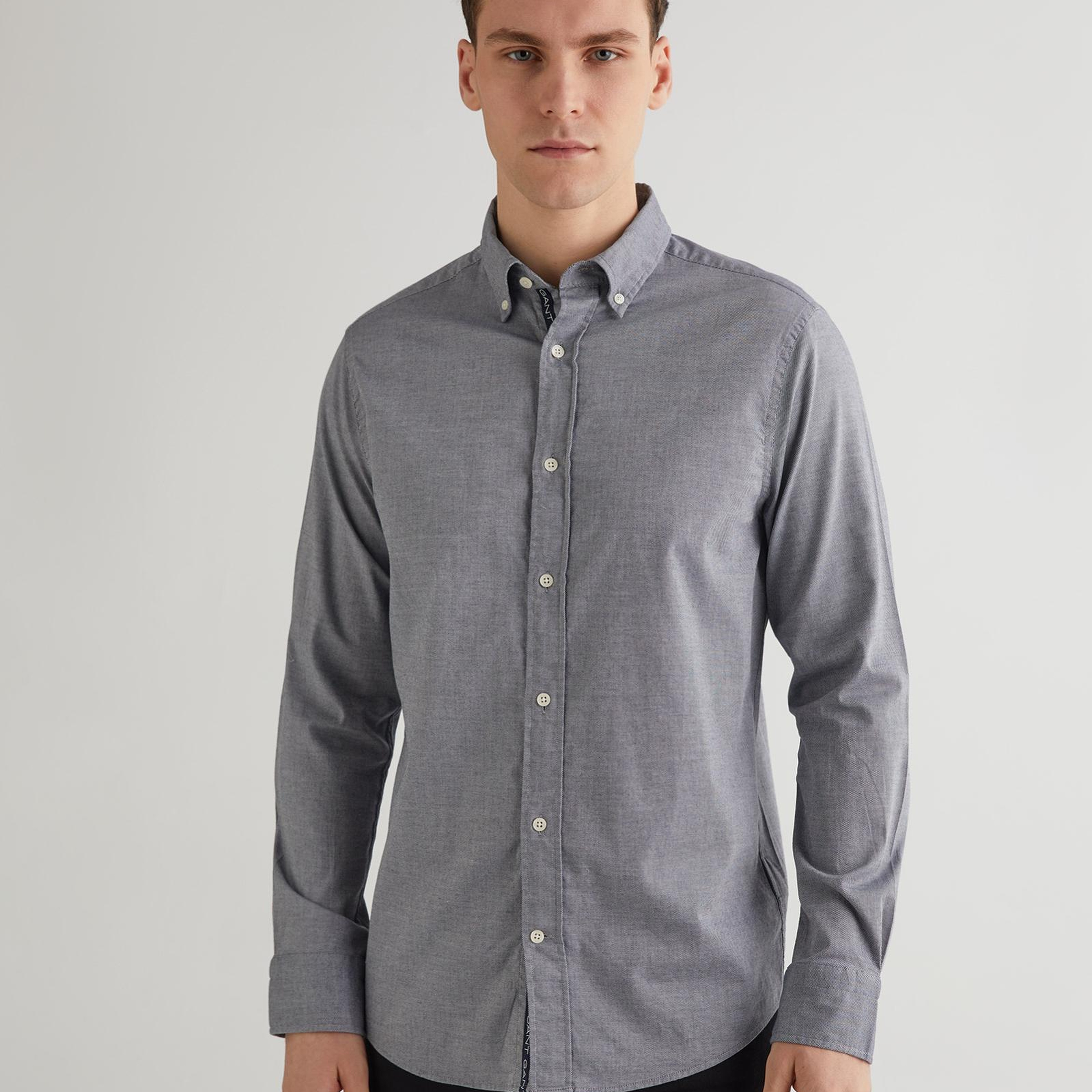 GANT Erkek Gri Regular Fit Düğmeli Yaka Gömlek