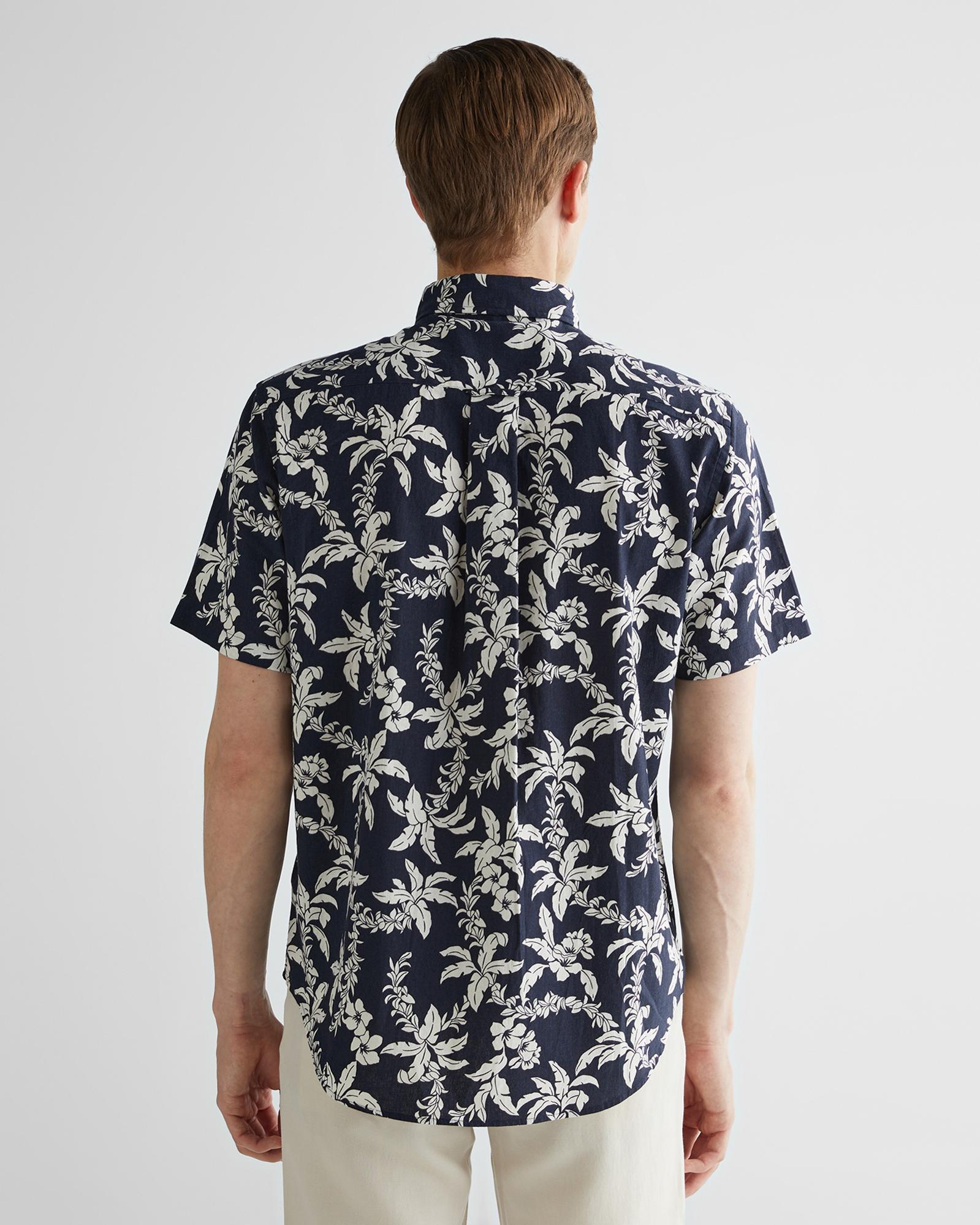 GANT Erkek Lacivert Regular Fit Klasik Yaka Desenli Gömlek